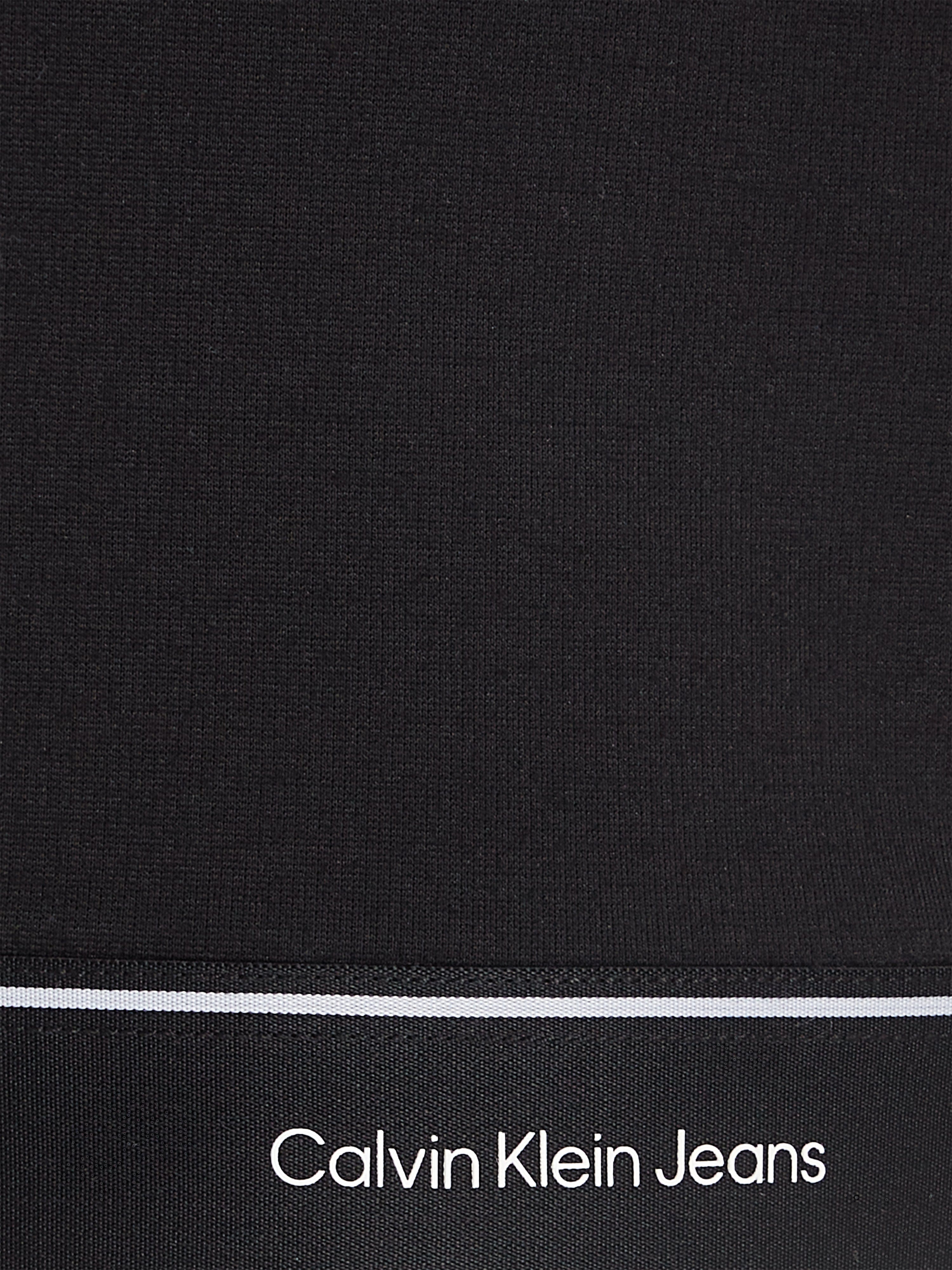 Calvin Klein Girls Logo Tape Sleeveless Punto Top in Black