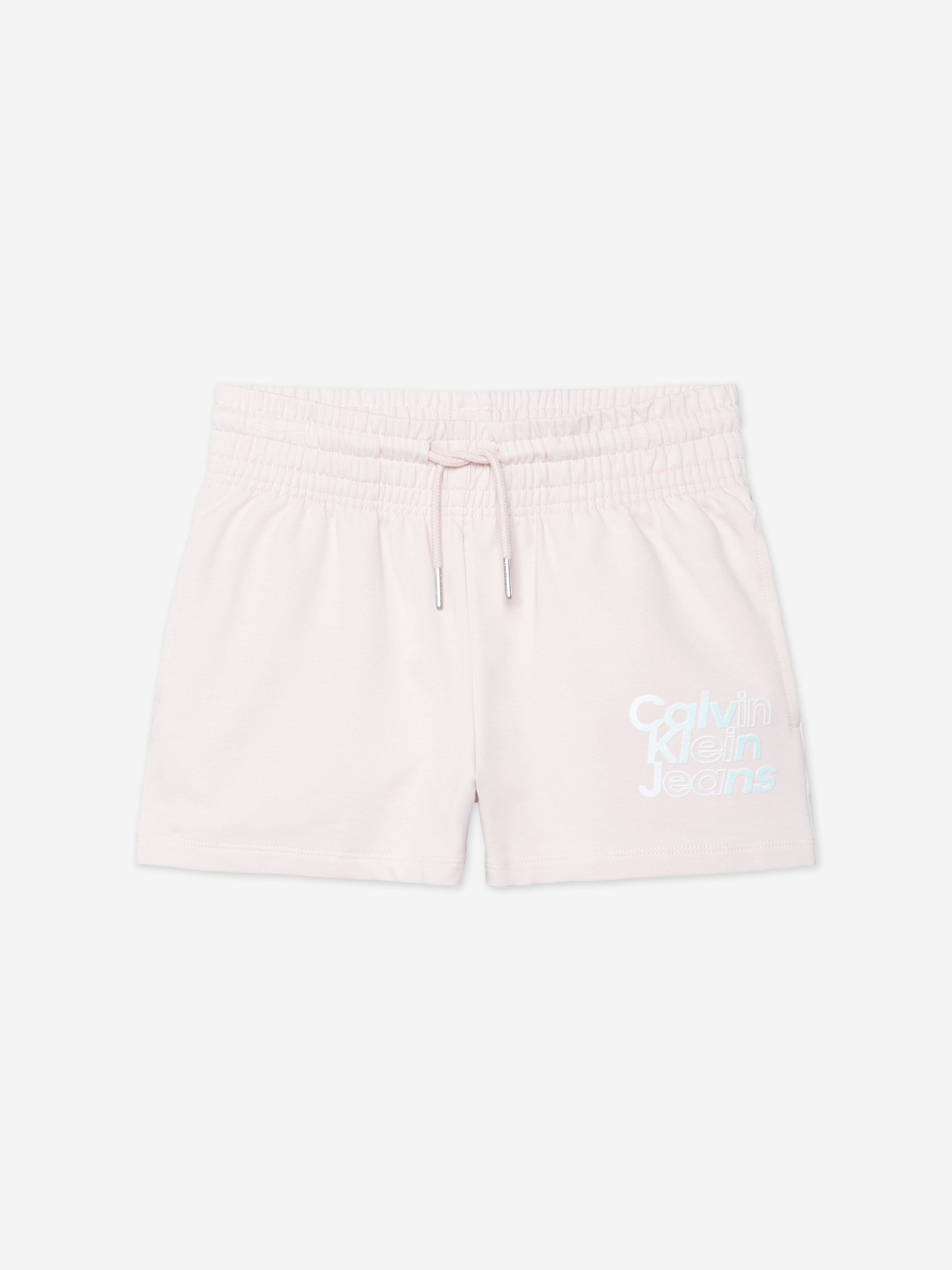 Calvin Klein Girls Gradient Hero Logo Shorts in Pink