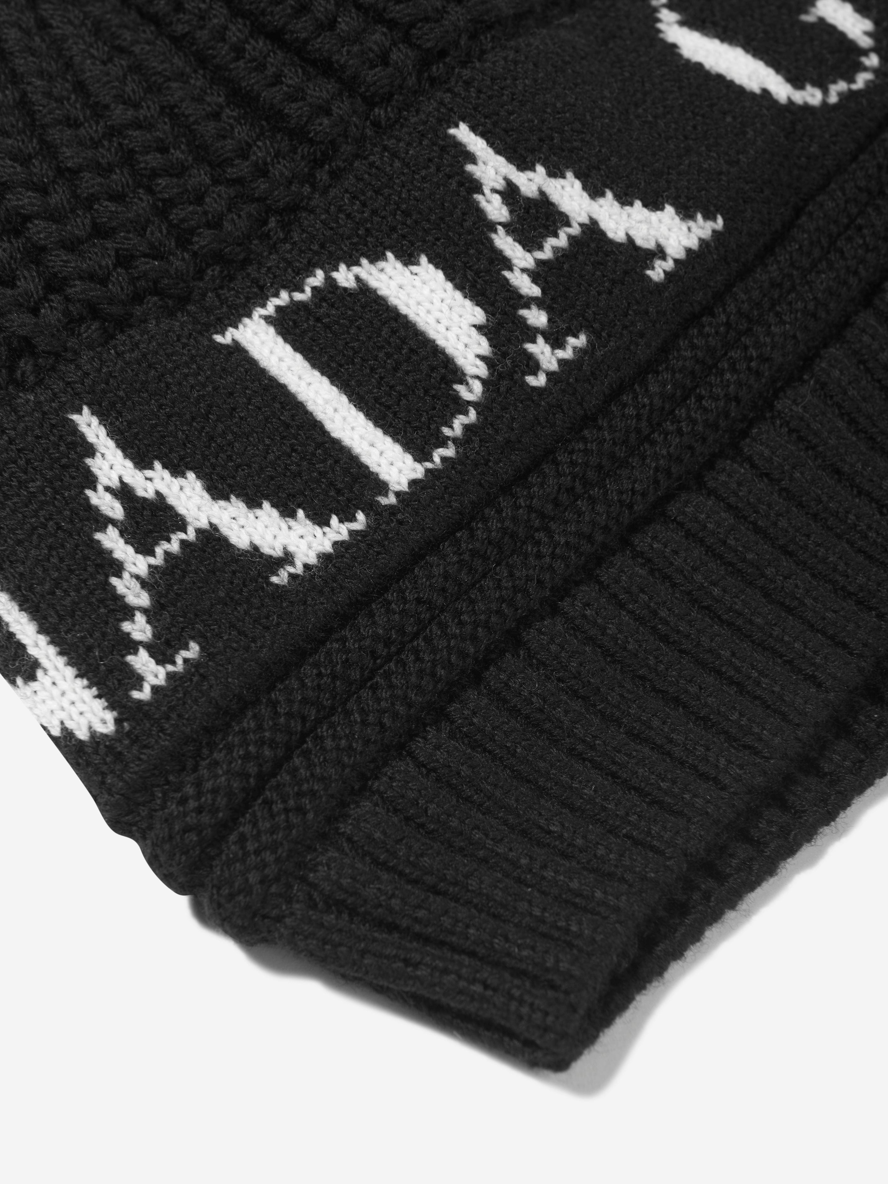 Baby Double Pom Hat in Black