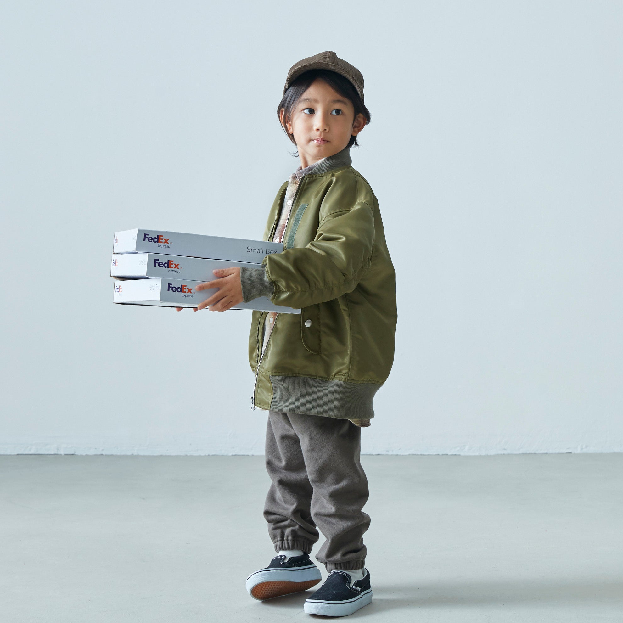 Boys & Girls Brown Corduroy Cap