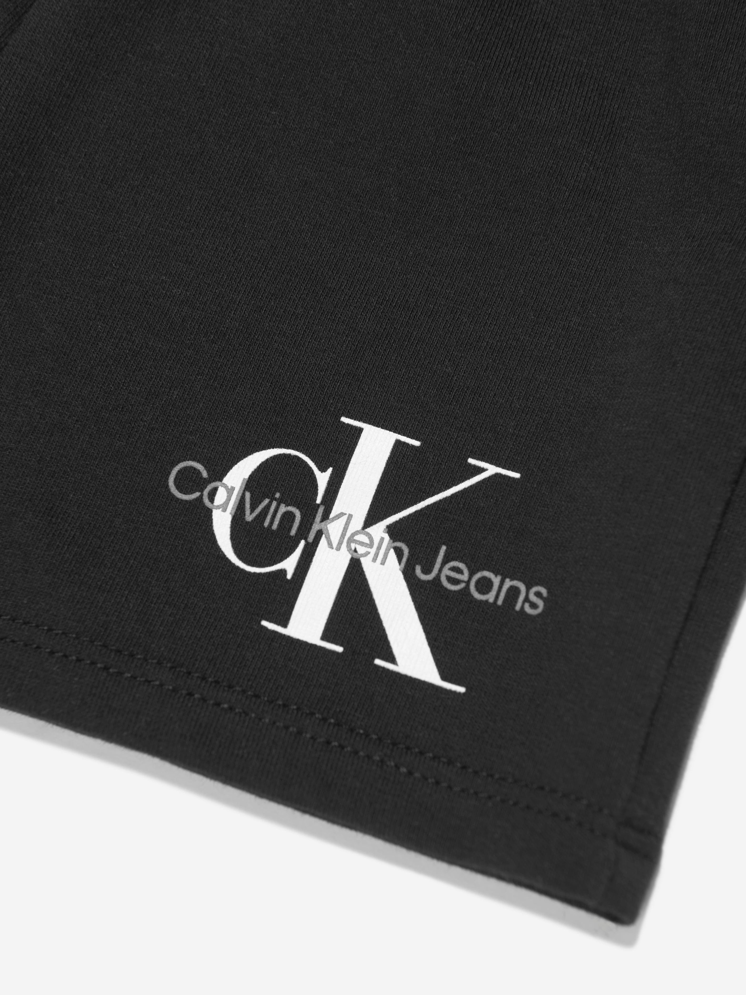 Calvin Klein Baby Girls Monogram Logo Shorts in Black