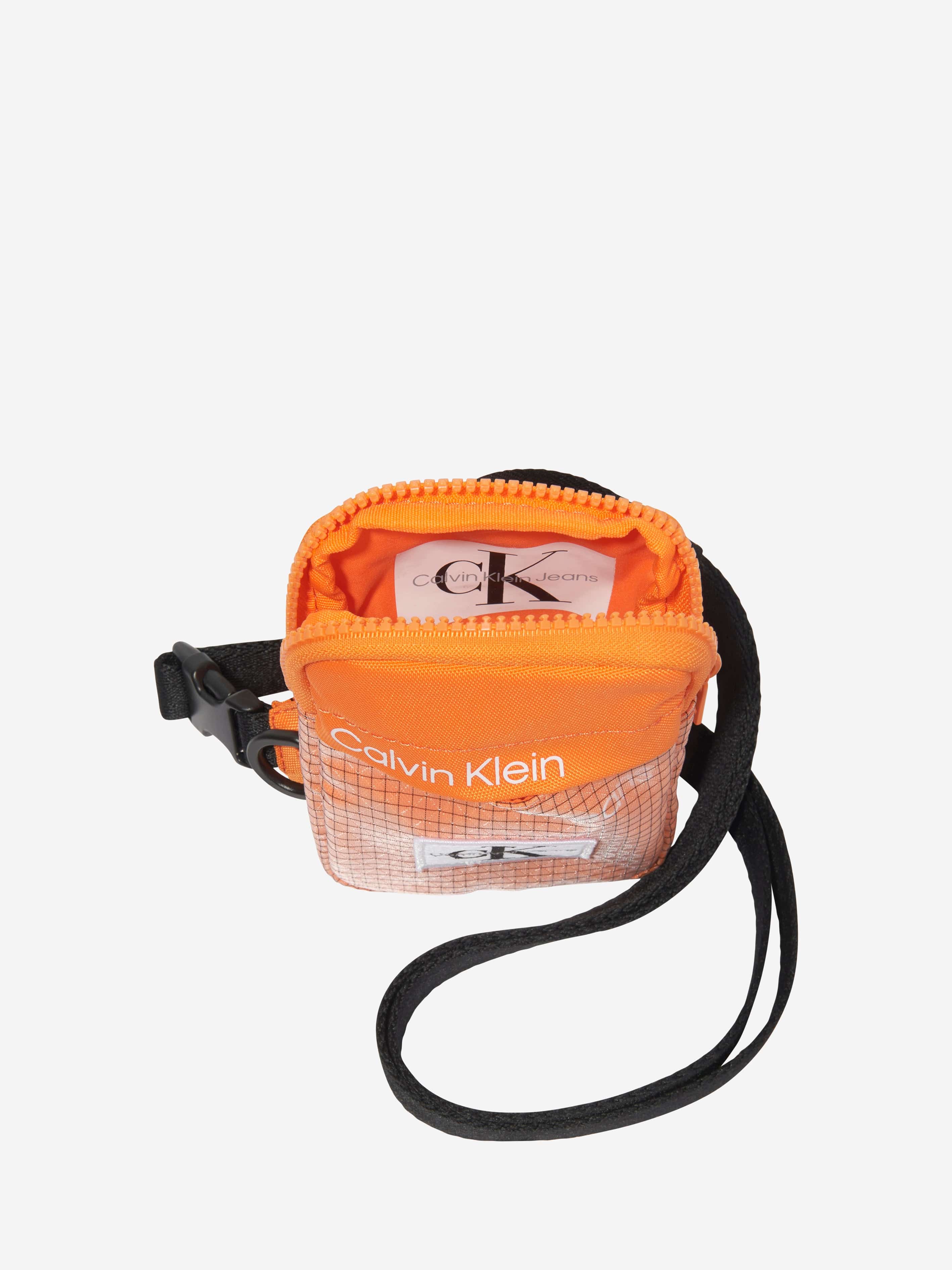 Calvin Klein Kids Monogram Crossbody Bag in Orange