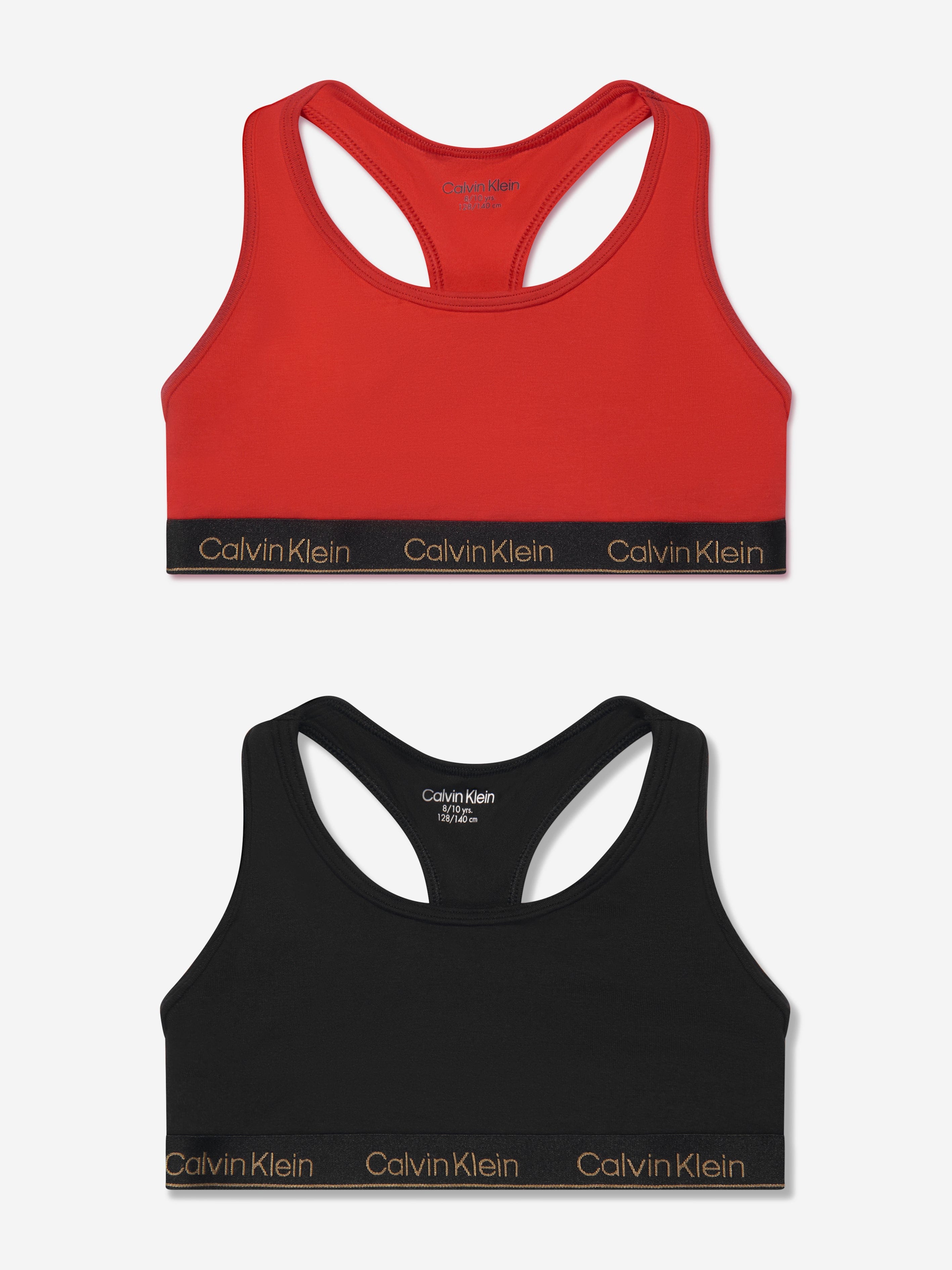 Calvin Klein Girls 2 Pack Bralette Set in Red