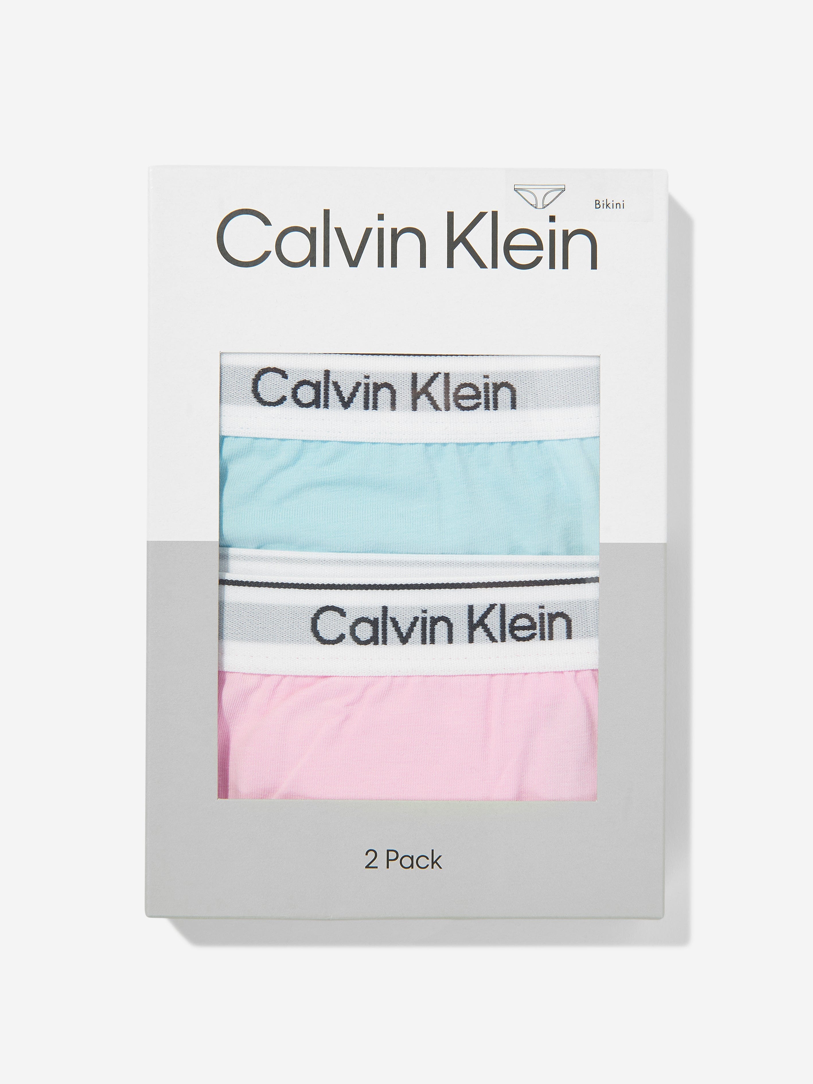 Calvin Klein Girls 2 Pack Bikini Knickers Set in Multicolour