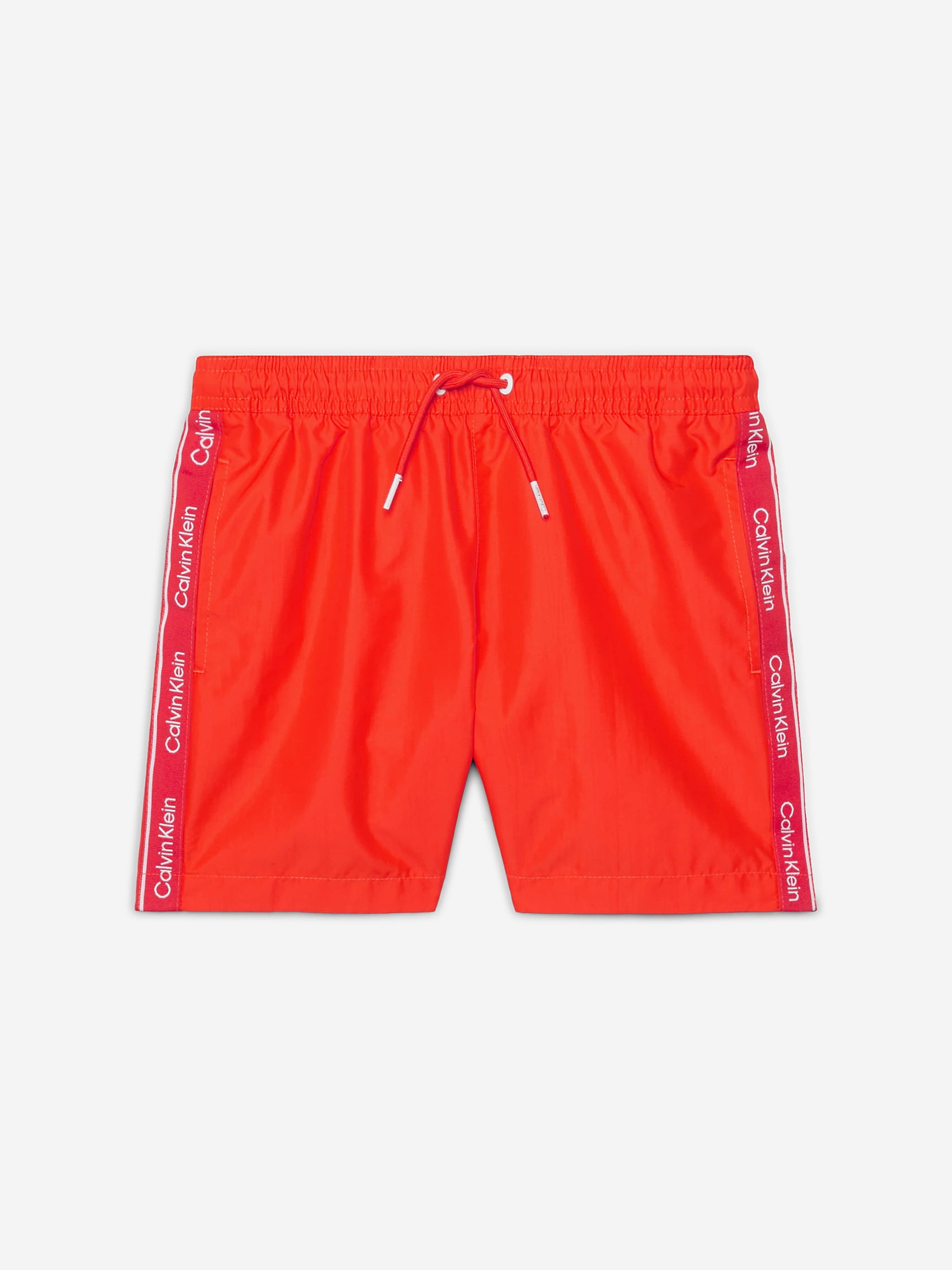 Calvin Klein Boys Drawstring Swim Shorts in Red
