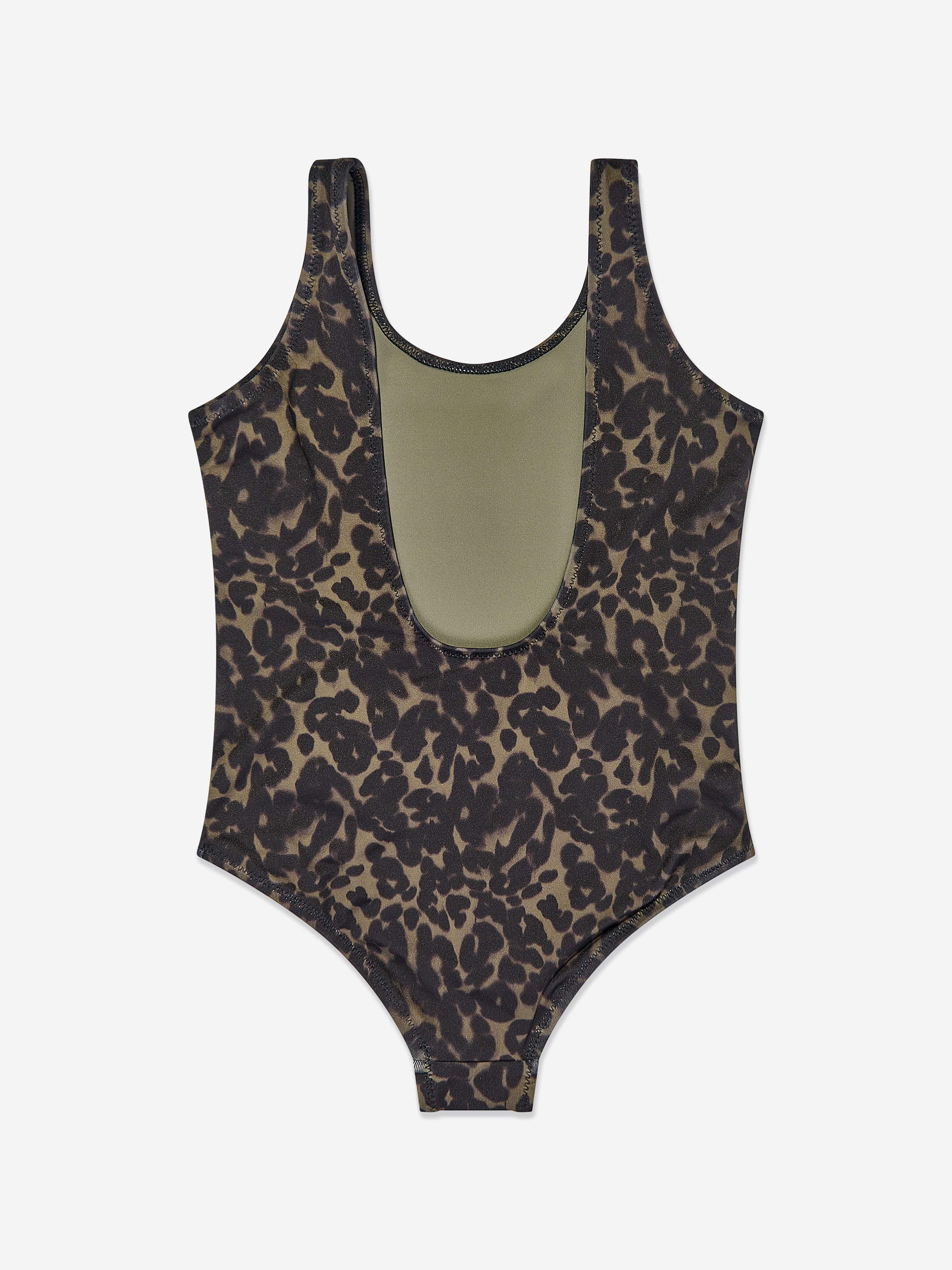 Calvin Klein Girls Logo Print Swimsuit in Multicolour