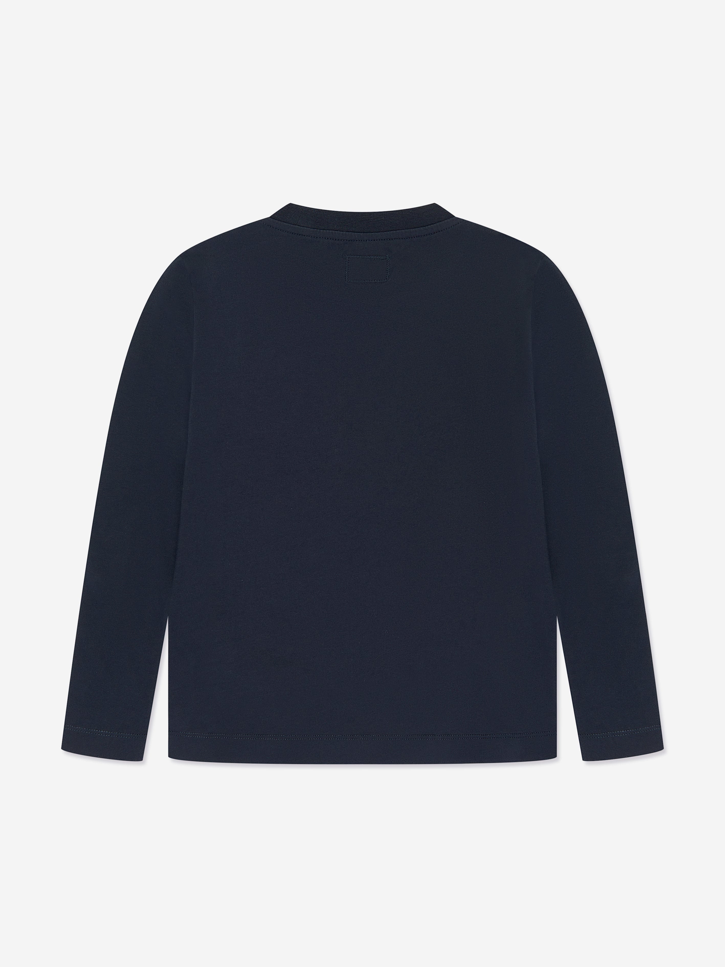 C.P. Company Boys Long Sleeve Logo T-Shirt in Navy
