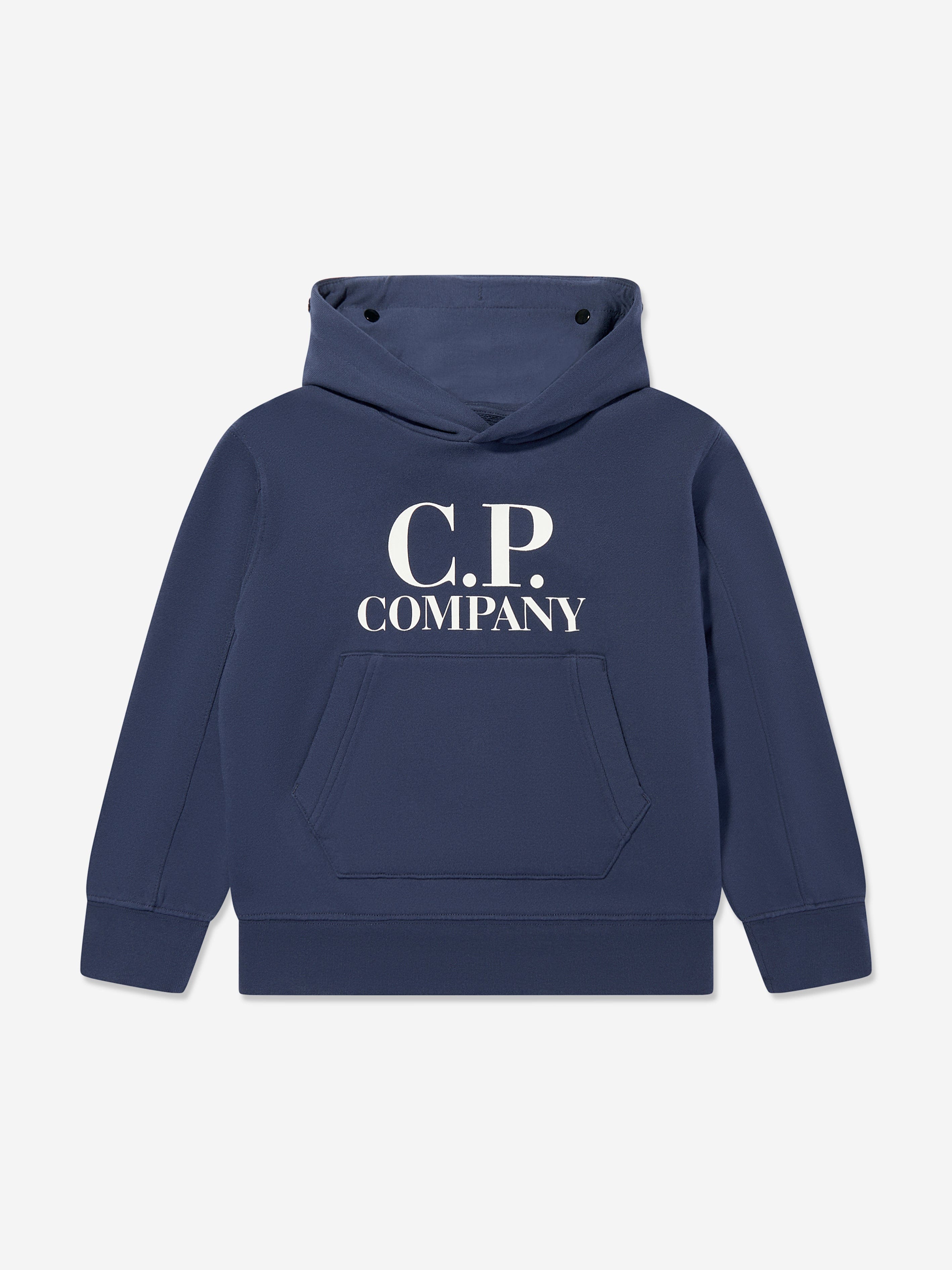 C.P. Company Boys Logo Hoodie in Navy