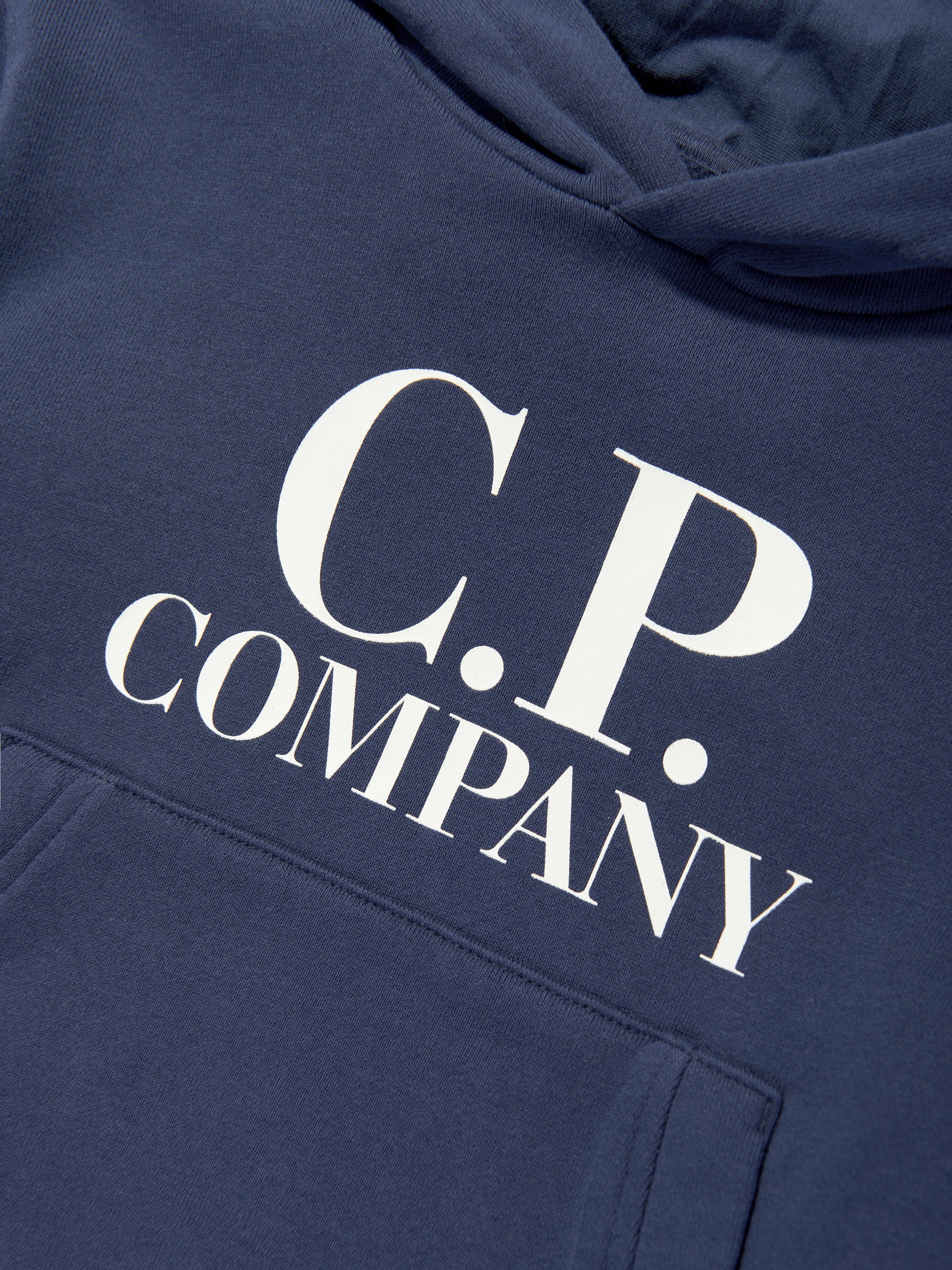 C.P. Company Boys Logo Hoodie in Navy