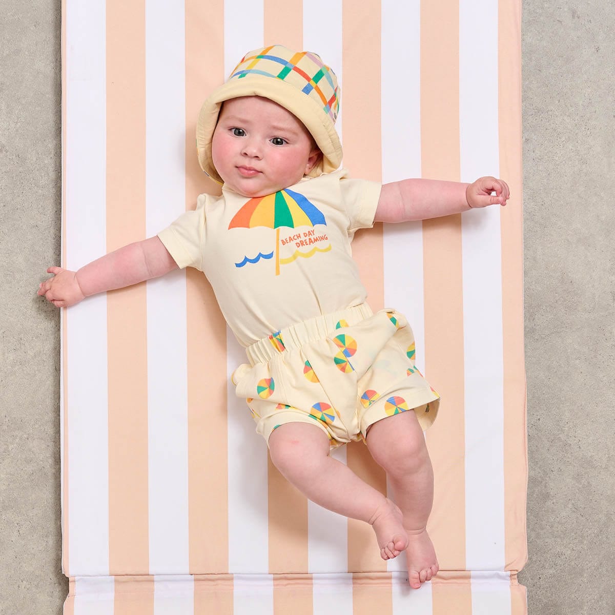 The Bonnie Mob Baby Boys Creek and Coley Short Set in Ivory