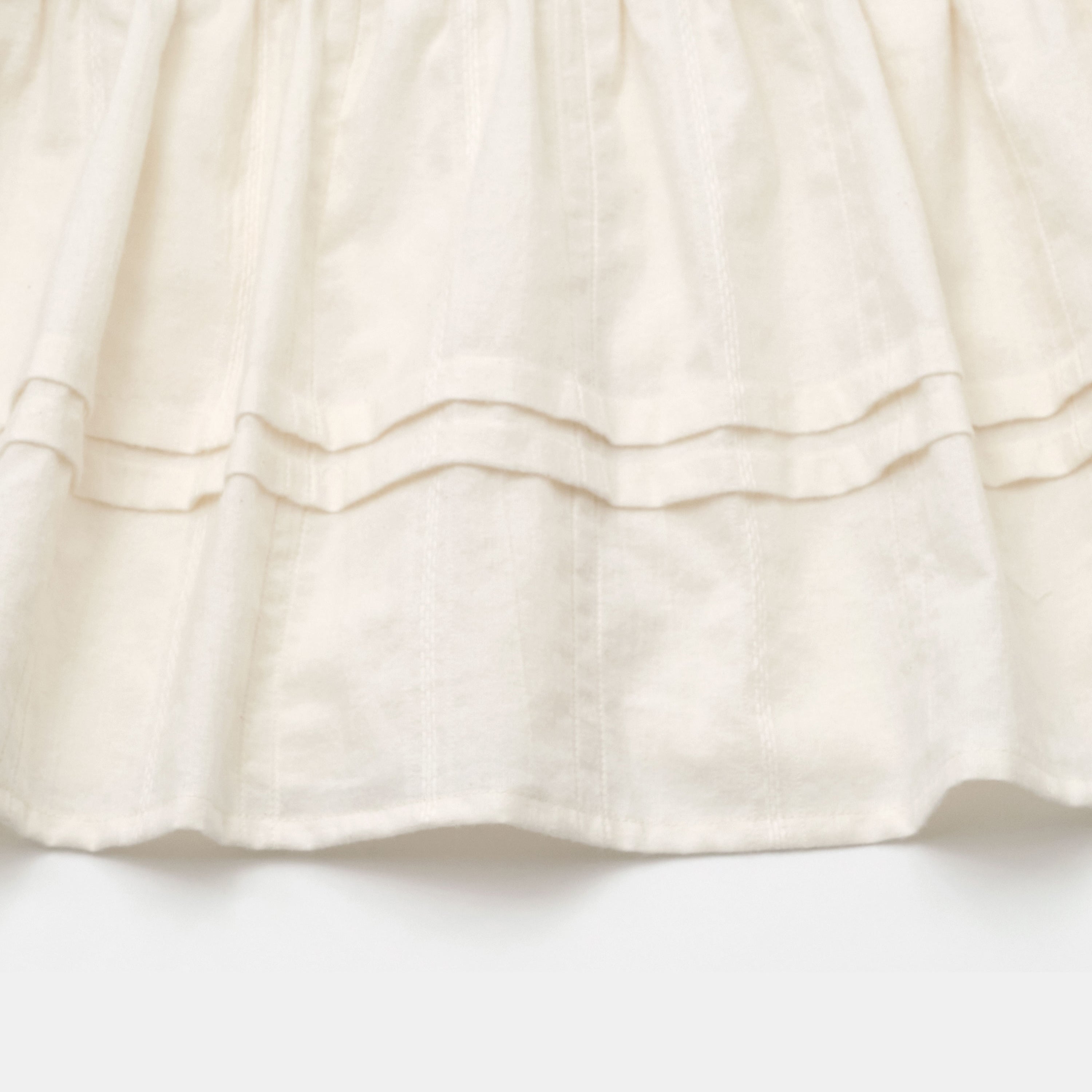 Girls White Ruffled Cotton Dress