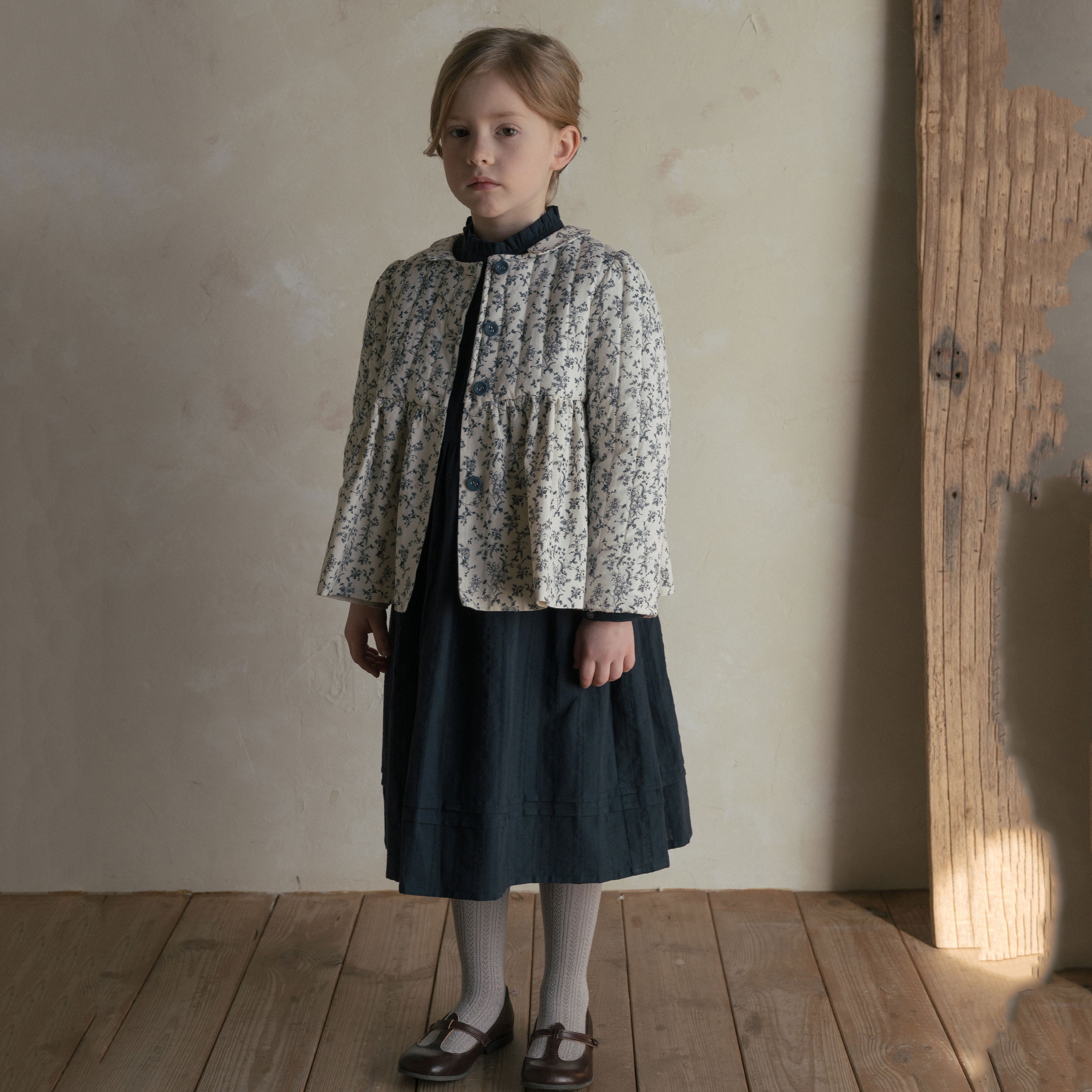 Girls Navy Cotton Dress