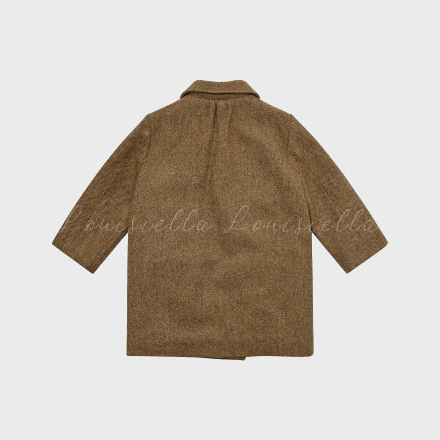 Girls Light Brown Wool Coat
