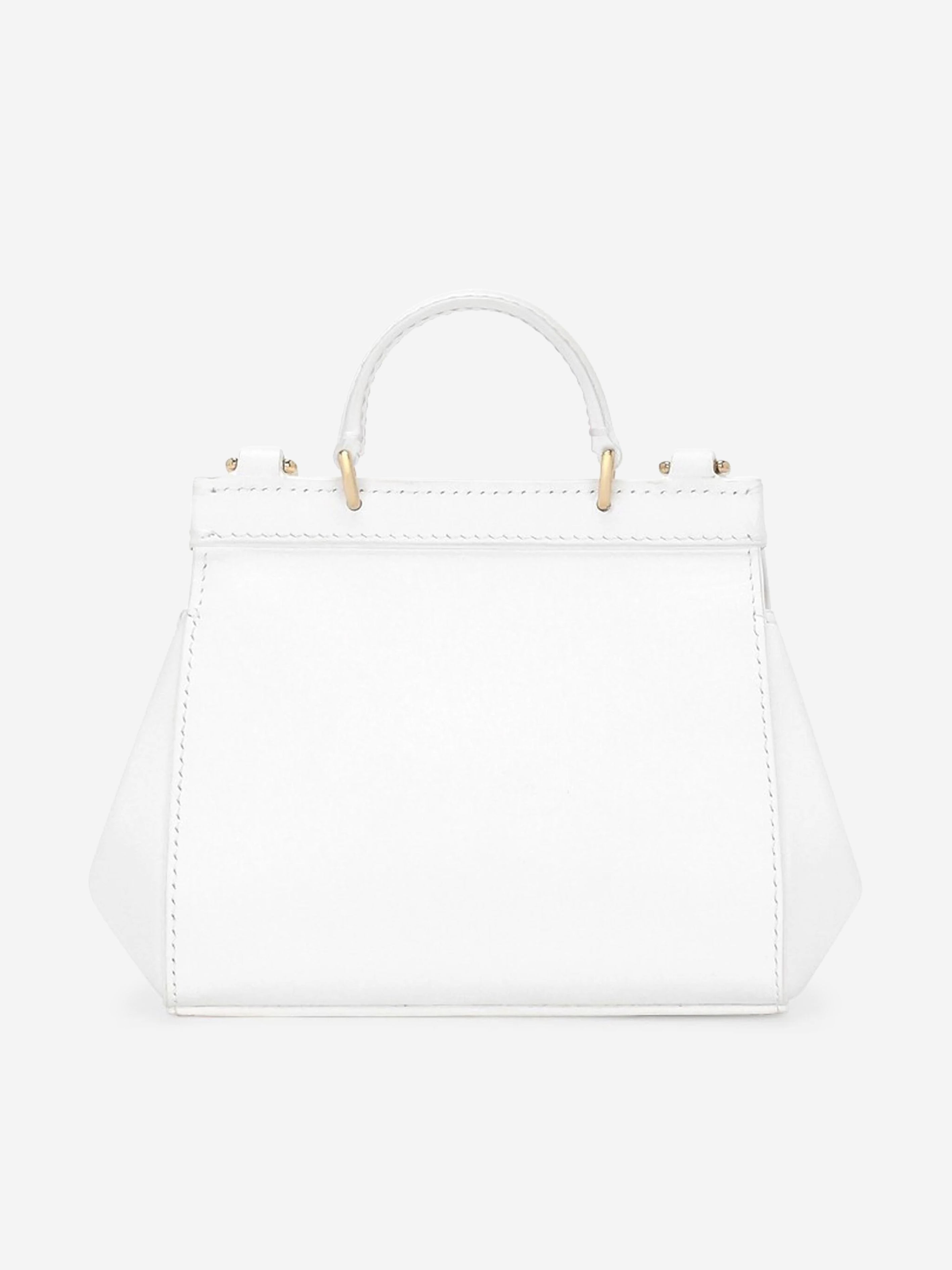 Dolce & Gabbana Girls Patent Leather Shoulder Bag in White (14cm)