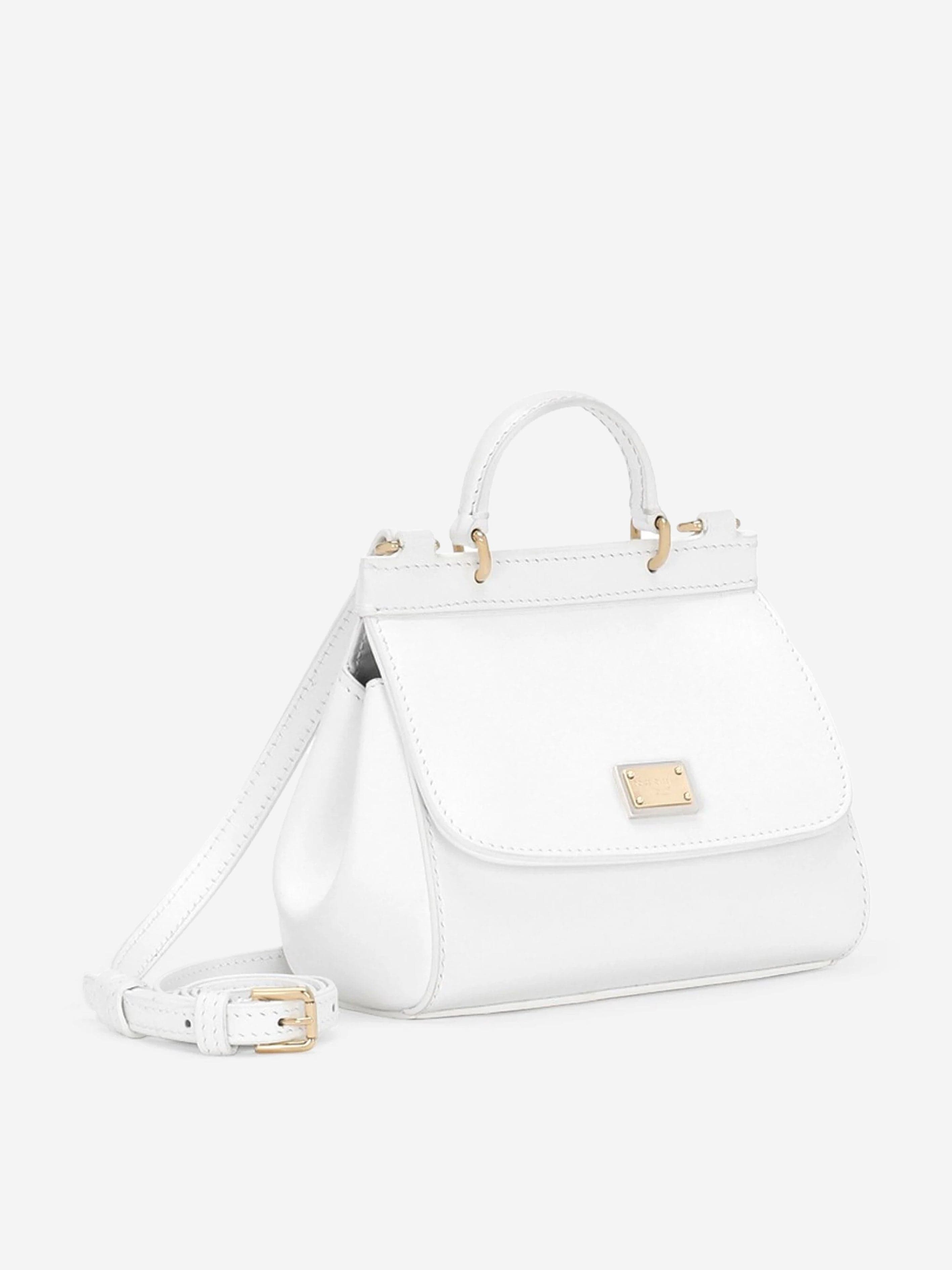 Dolce & Gabbana Girls Patent Leather Shoulder Bag in White (14cm)