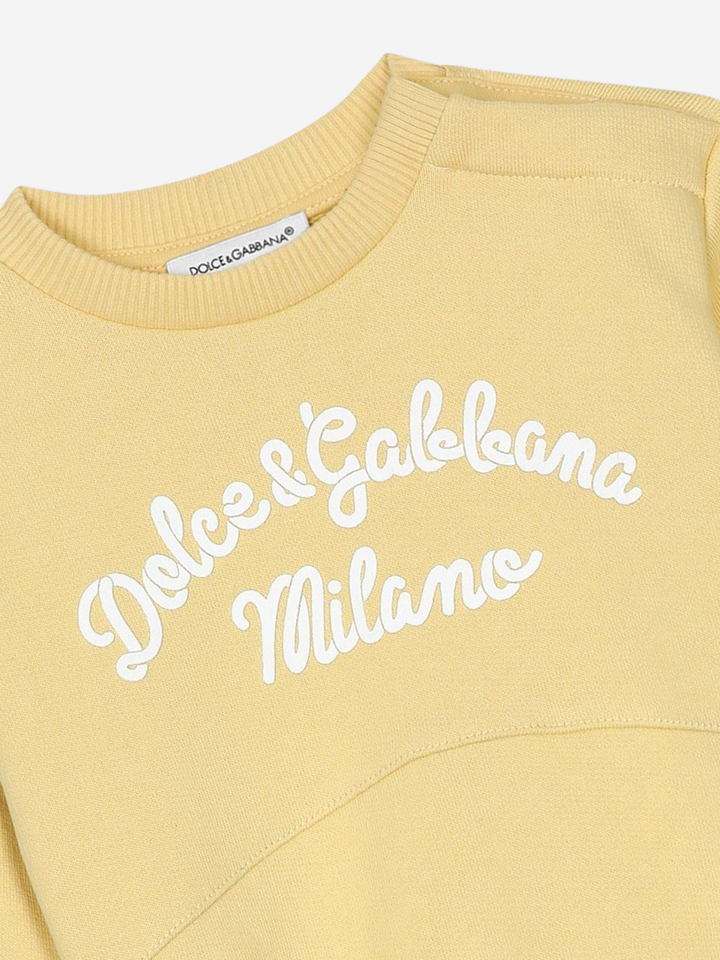 Dolce & Gabbana Baby Logo Sweatshirt in Yellow