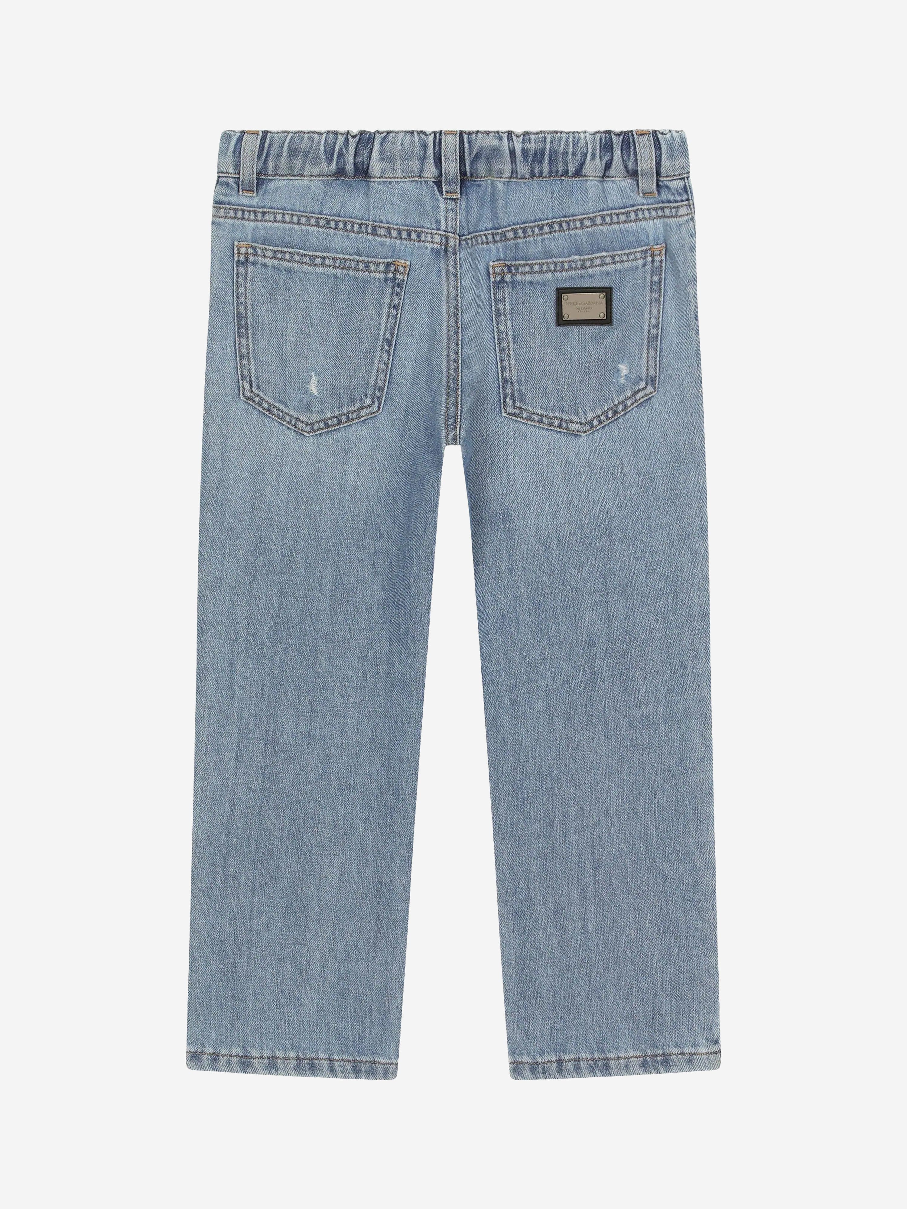 Dolce & Gabbana Boys Distressed Jeans in Blue
