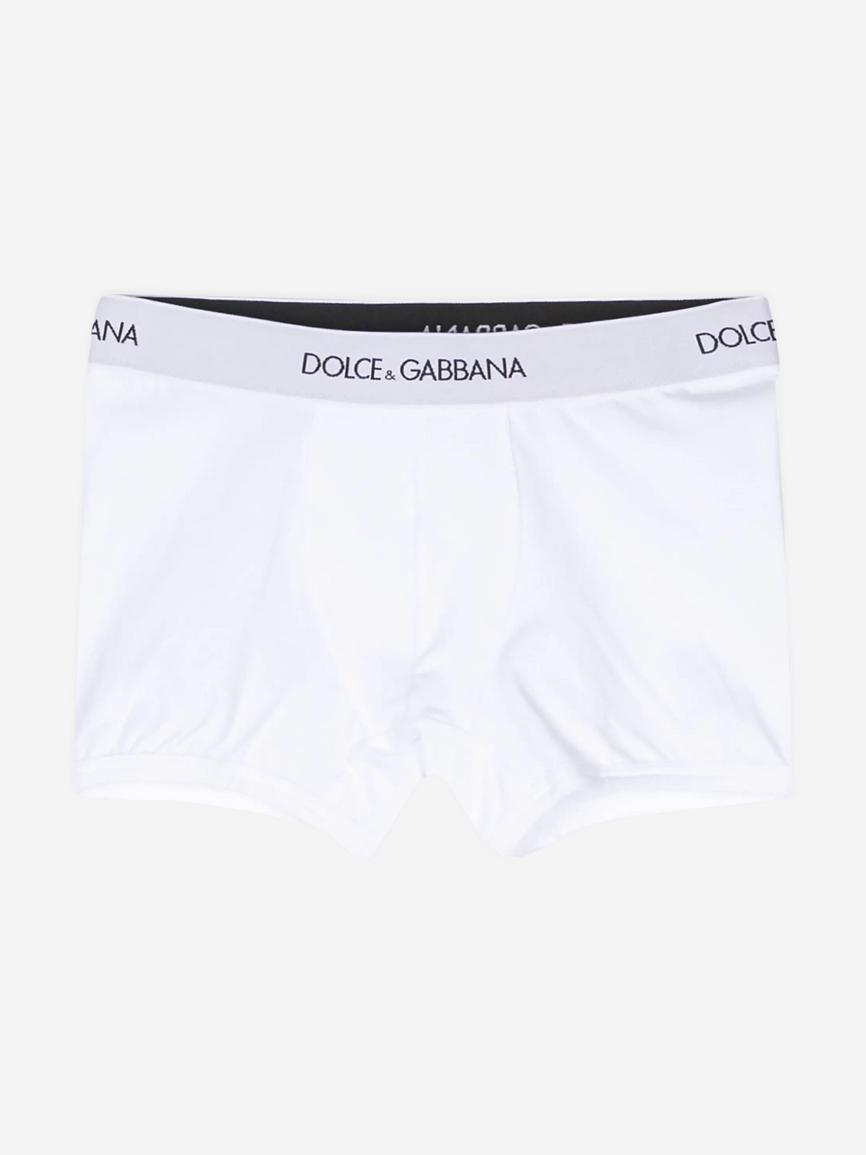 Dolce & Gabbana Boys 2 Pack Boxer Shorts Set in White