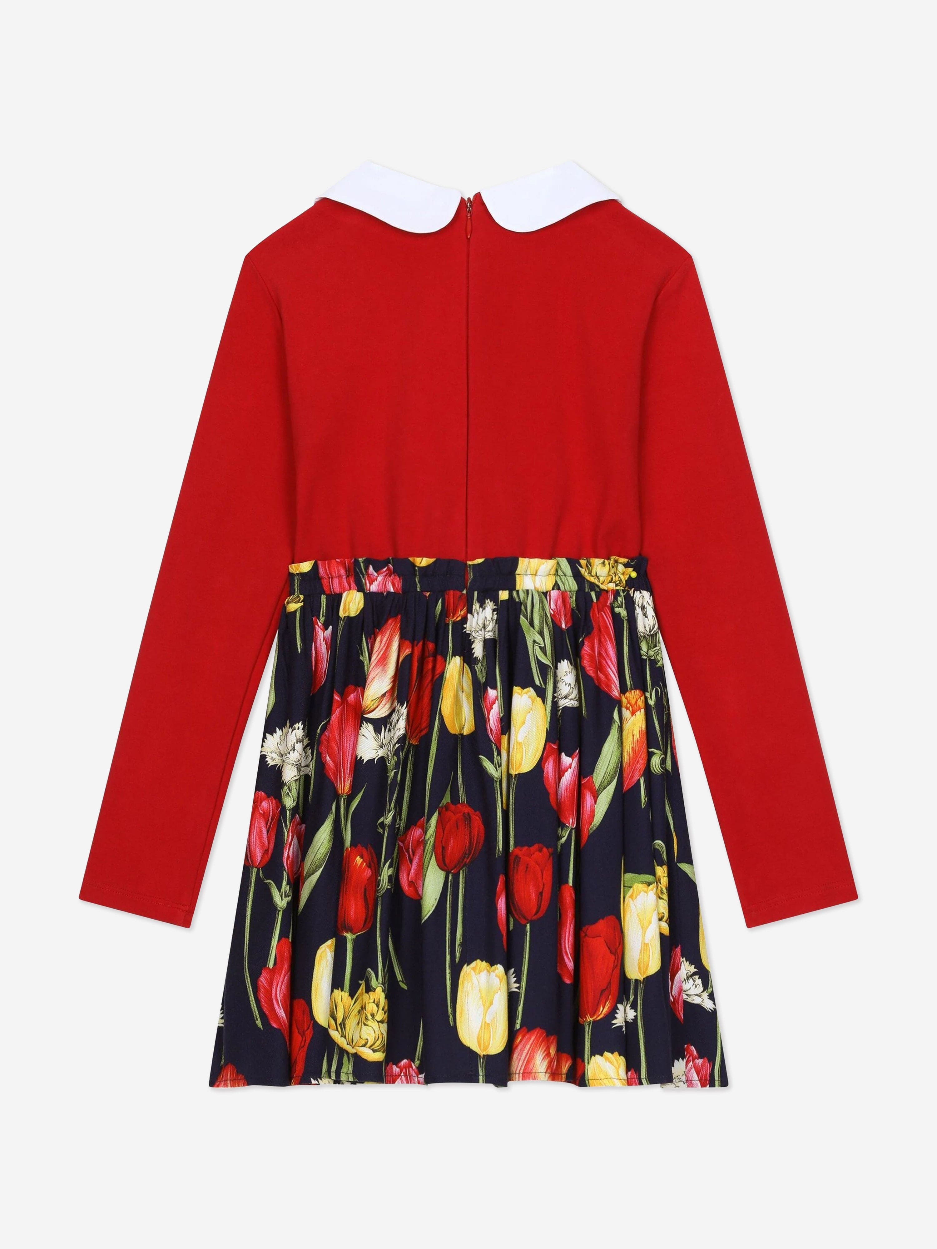 Dolce & Gabbana Girls Tulip Dress in Red