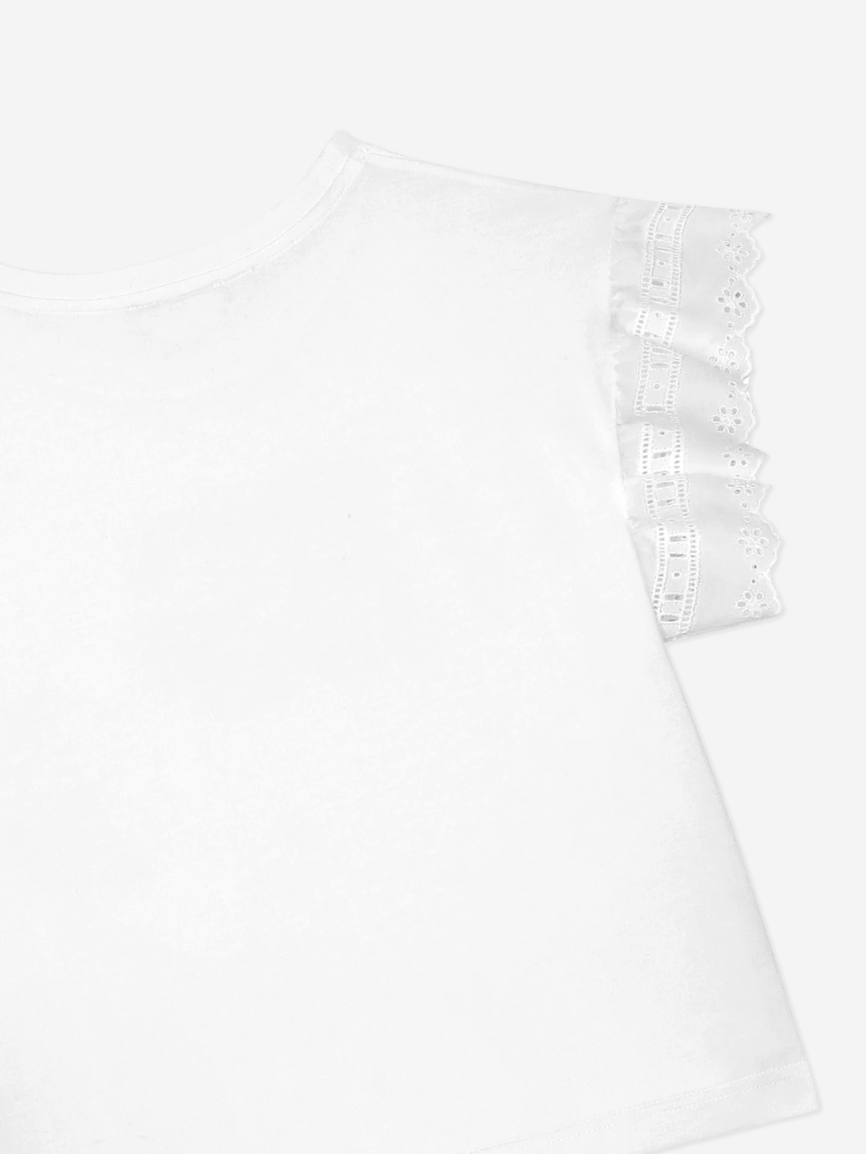 Dolce & Gabbana Girls Broderie Anglaise Top in White