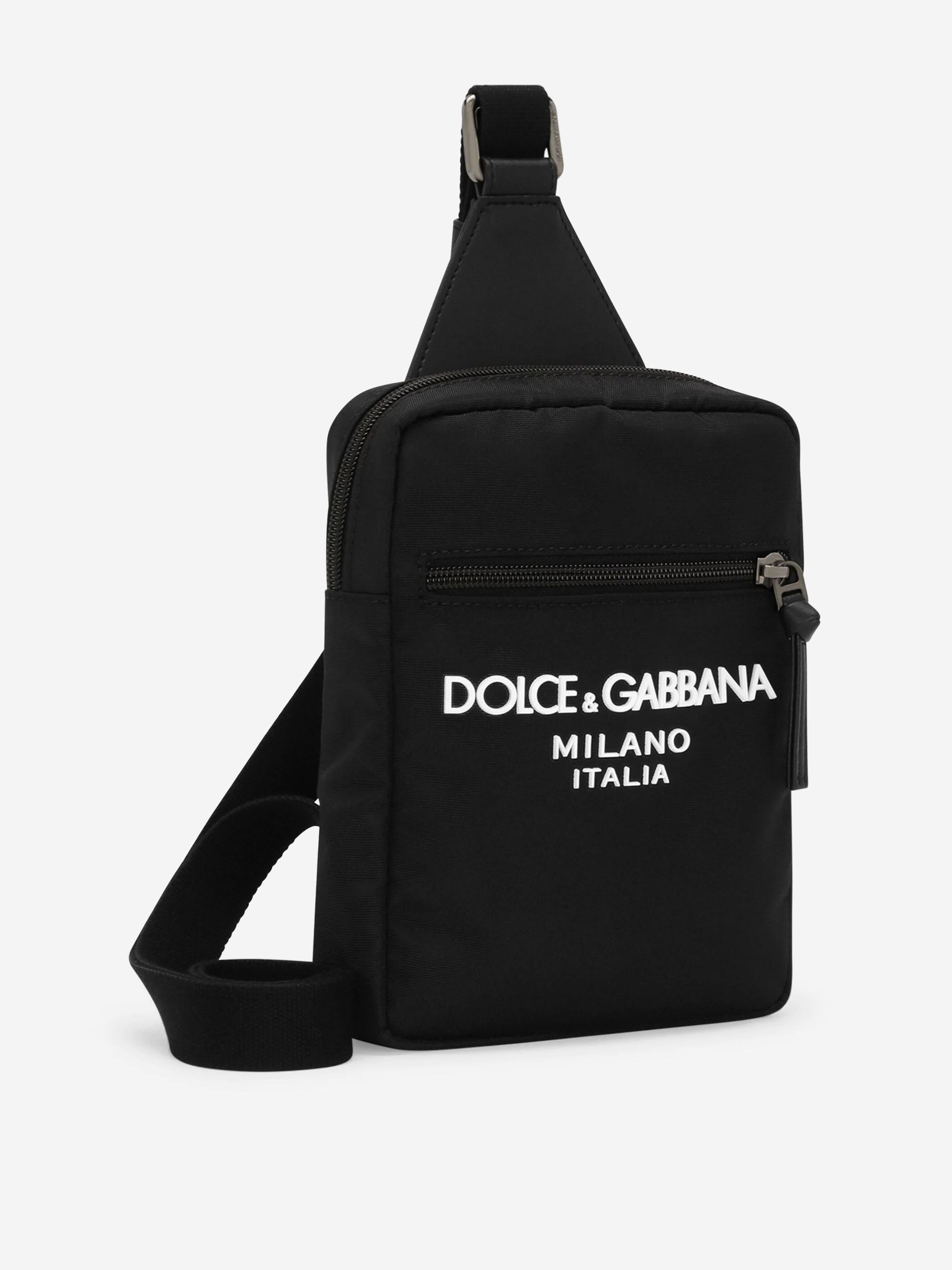 Dolce & Gabbana Kids Logo Crossbody Bag in Black