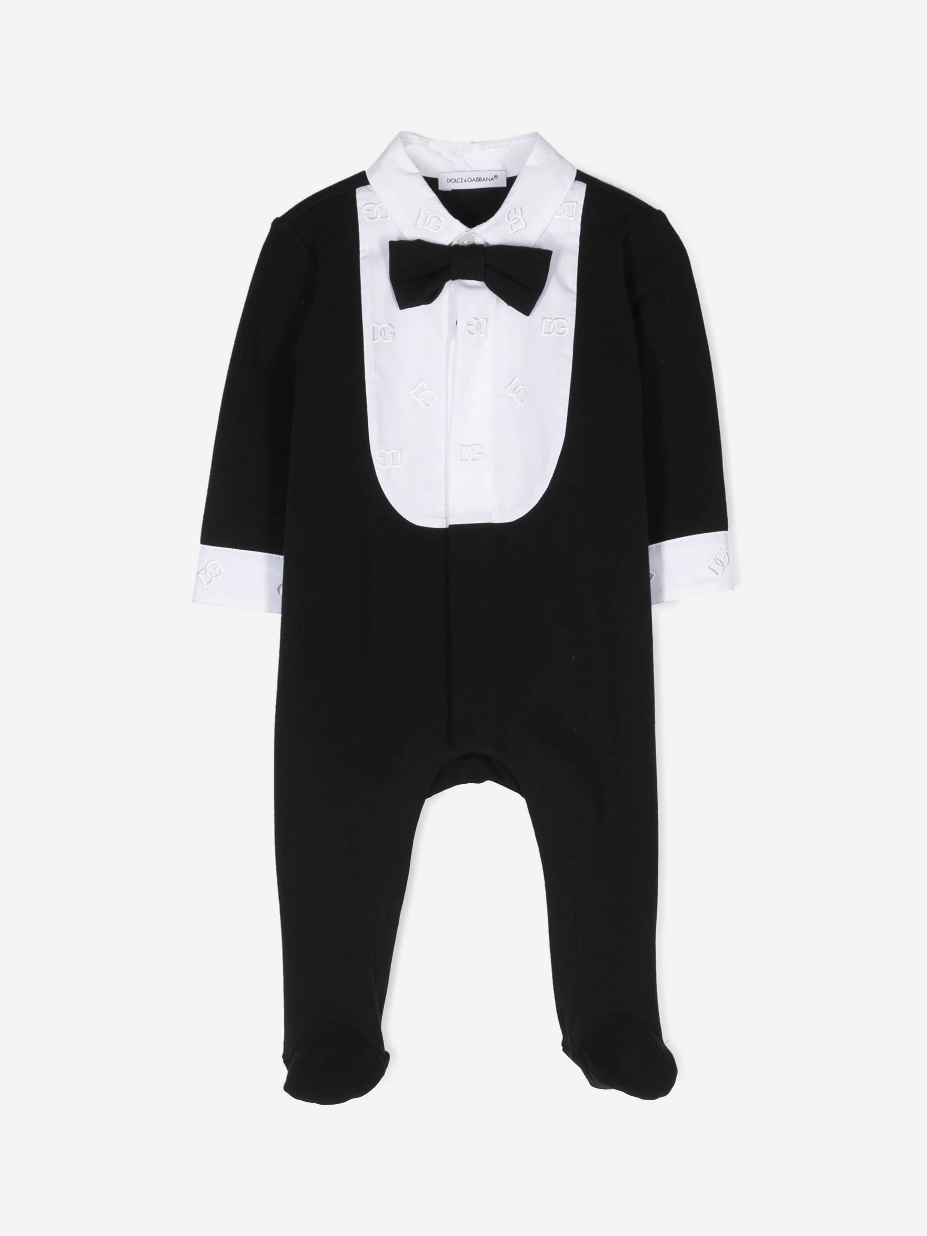 Dolce & Gabbana Baby Boys Tuxedo Babygrow in Black