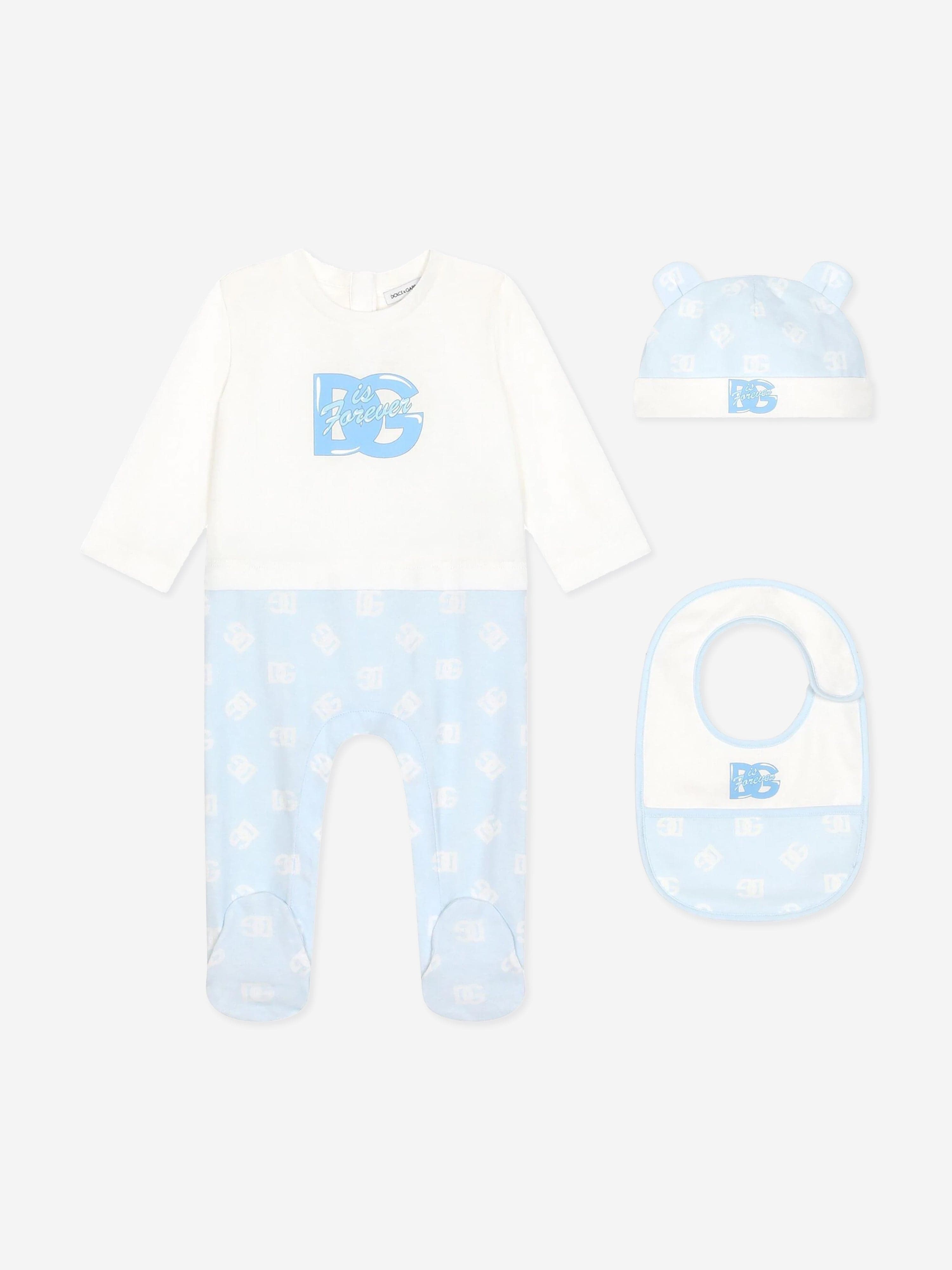 Dolce & Gabbana Baby Boys Babygrow Gift Set in Blue