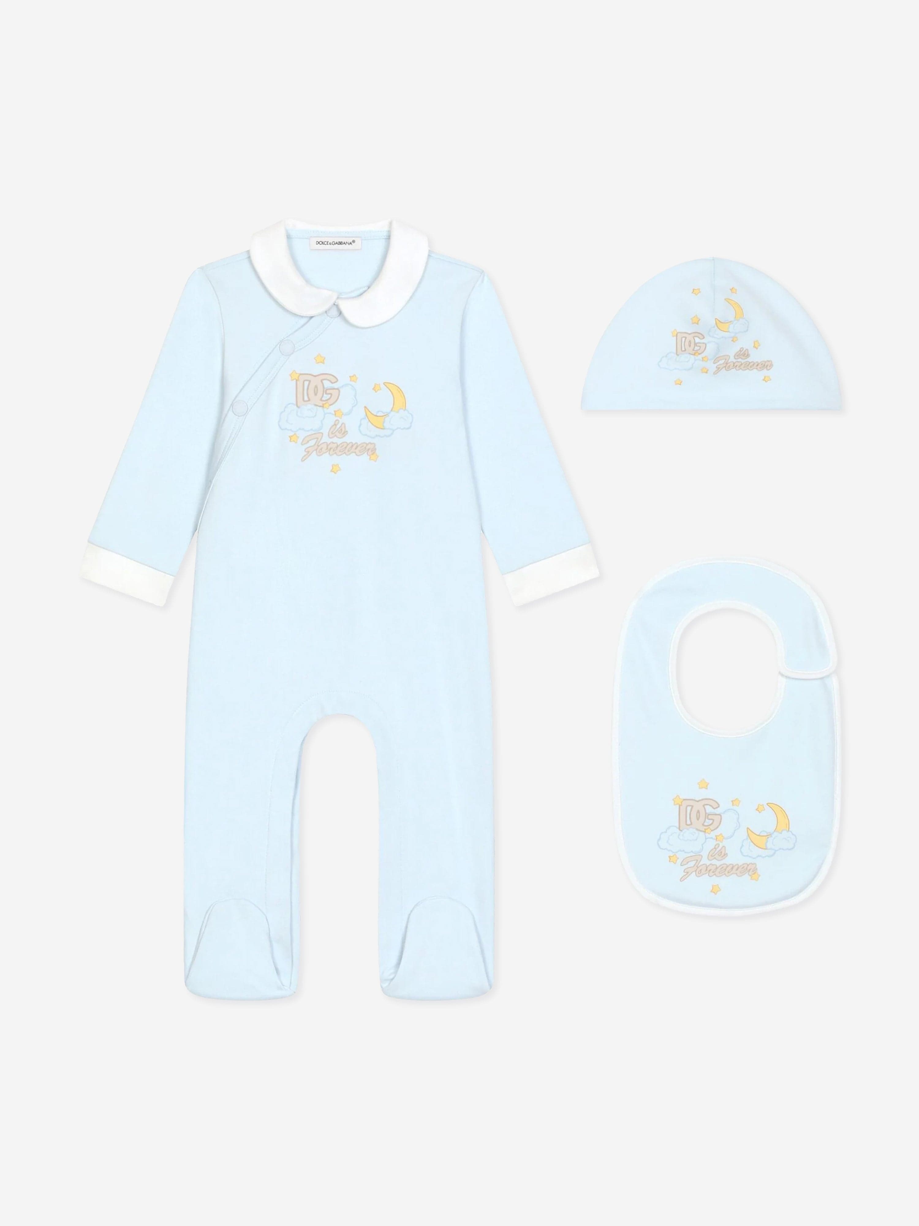 Dolce & Gabbana Baby Boys Babygrow Gift Set in Blue