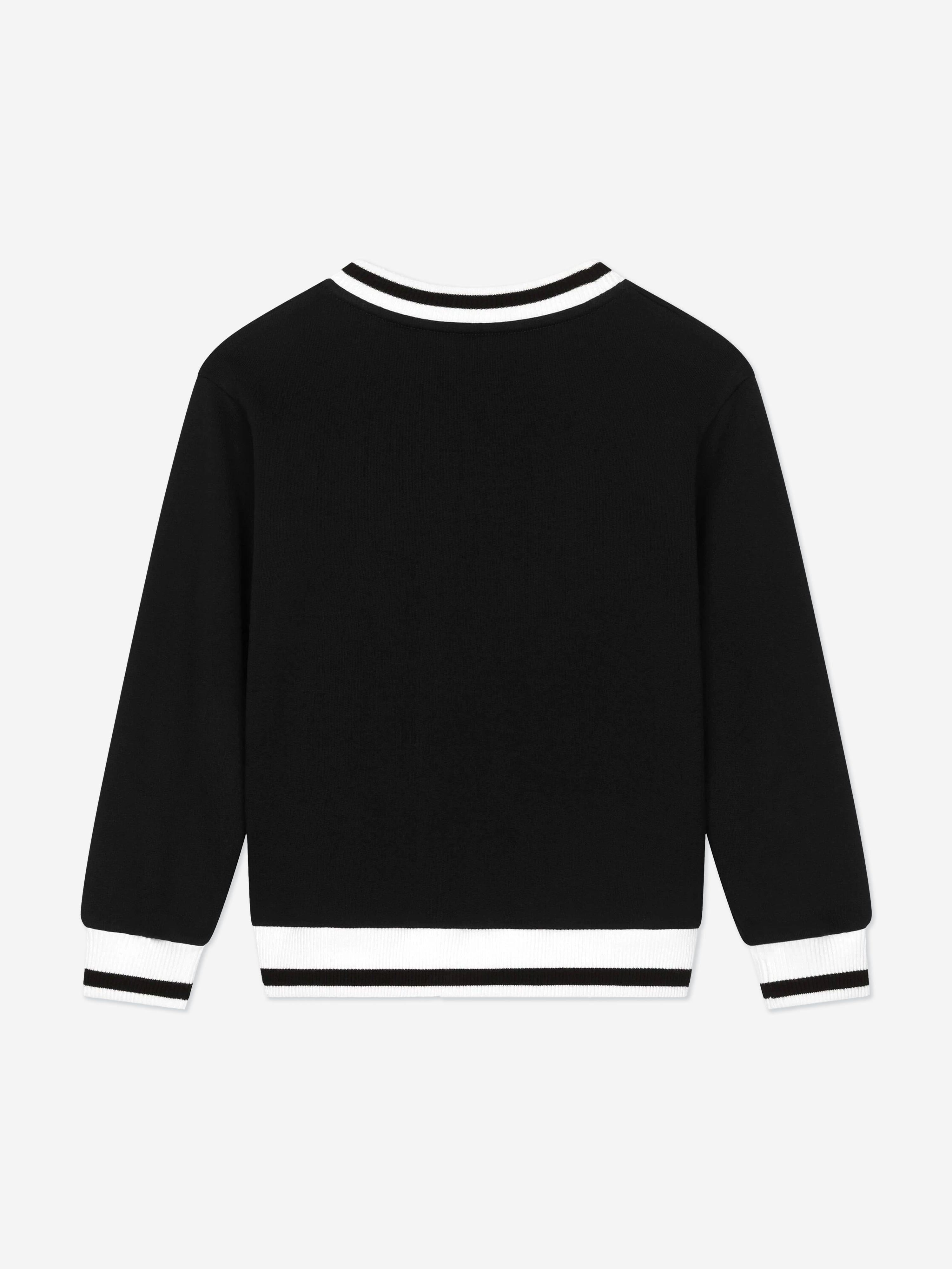 Dolce & Gabbana Boys Flocked Logo Sweatshirt in Black