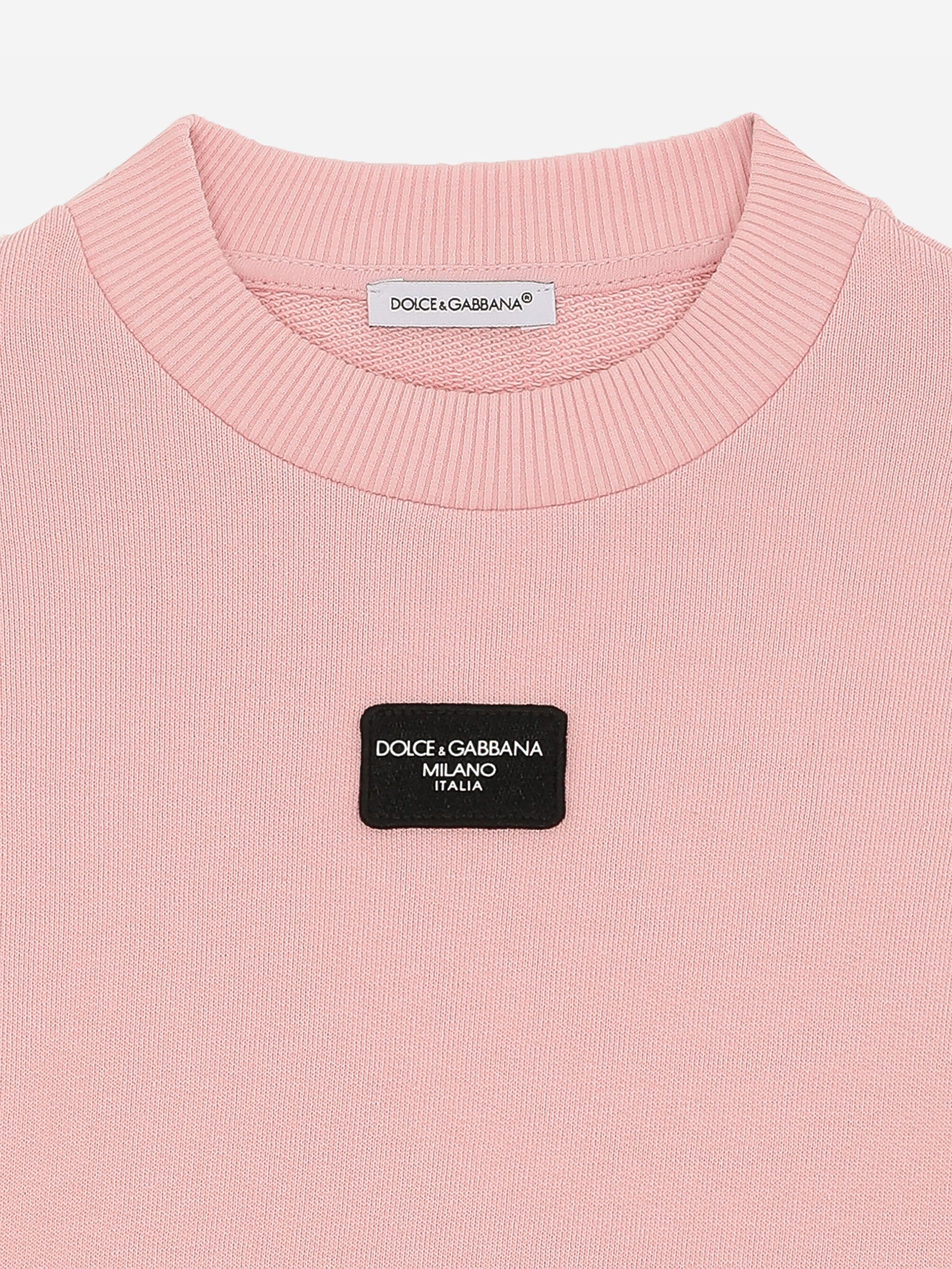 Dolce & Gabbana Girls Logo Label Sweatshirt in Pink