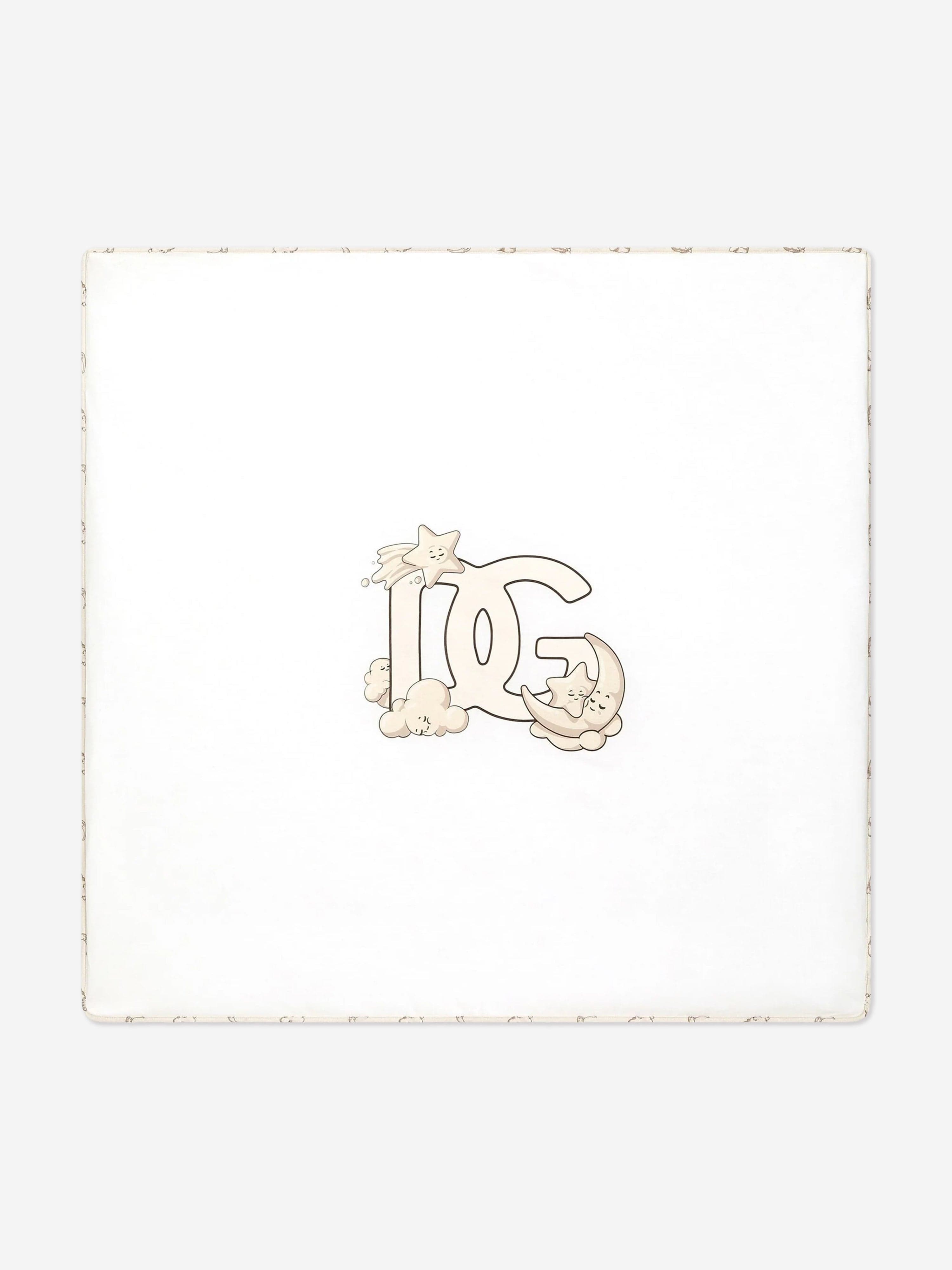 Dolce & Gabbana Baby DG Logo Blanket in Beige