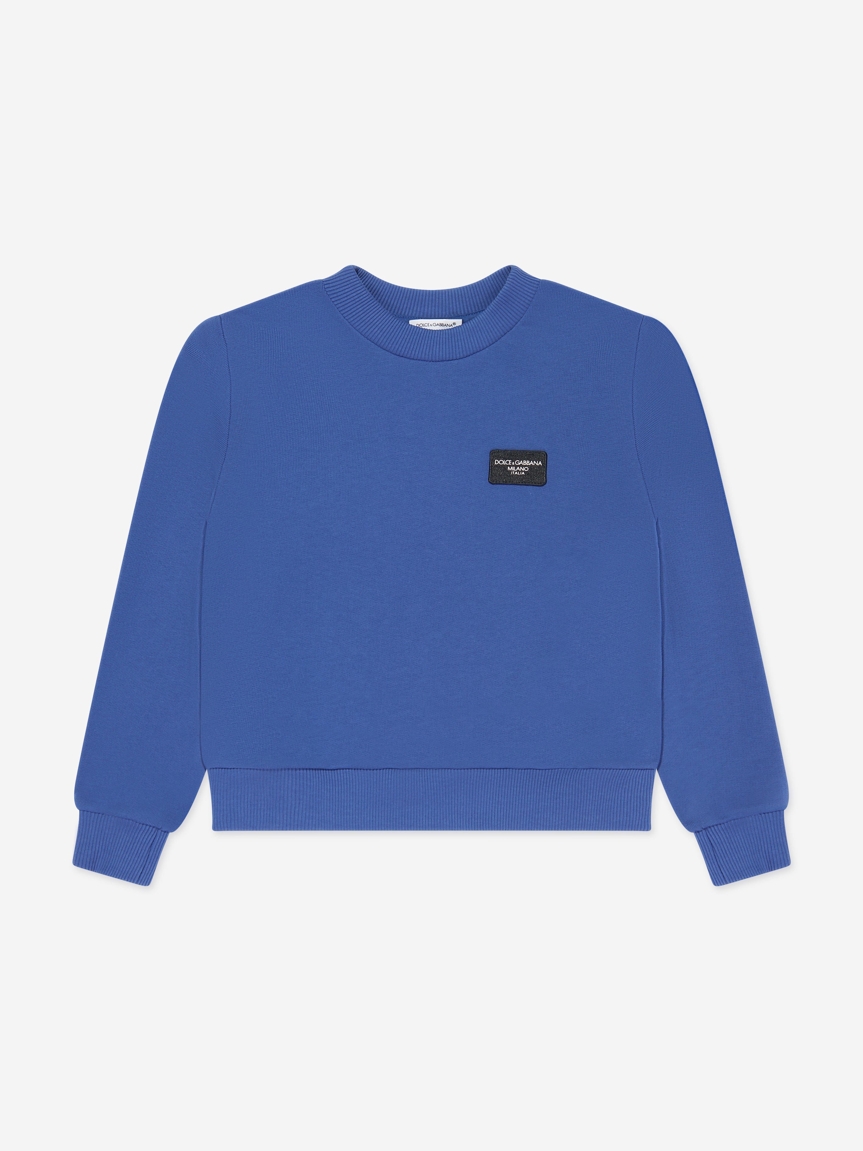 Dolce & Gabbana Boys Logo Sweatshirt in Blue