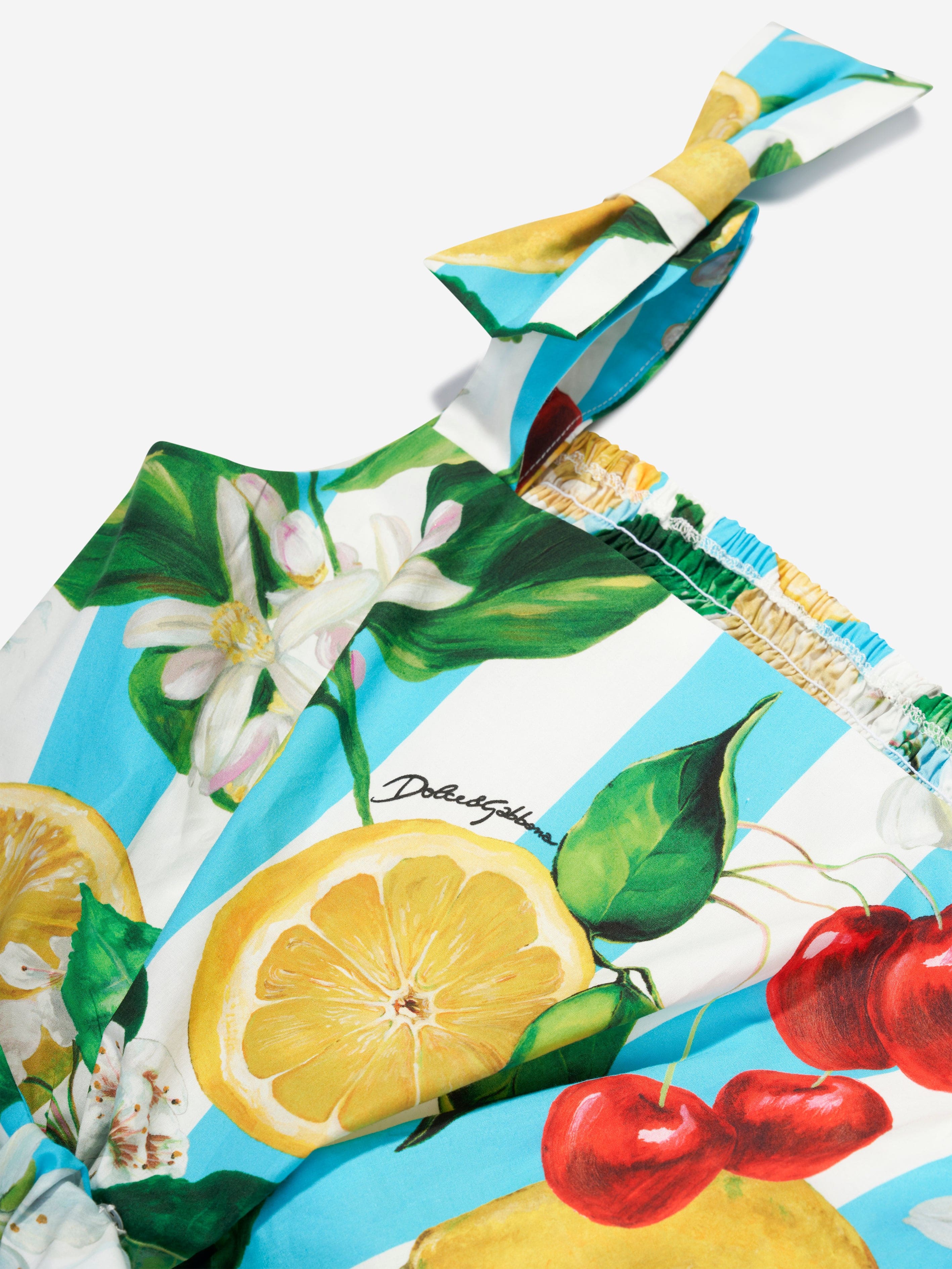 Dolce & Gabbana Girls Lemon Print Playsuit in Multicolour