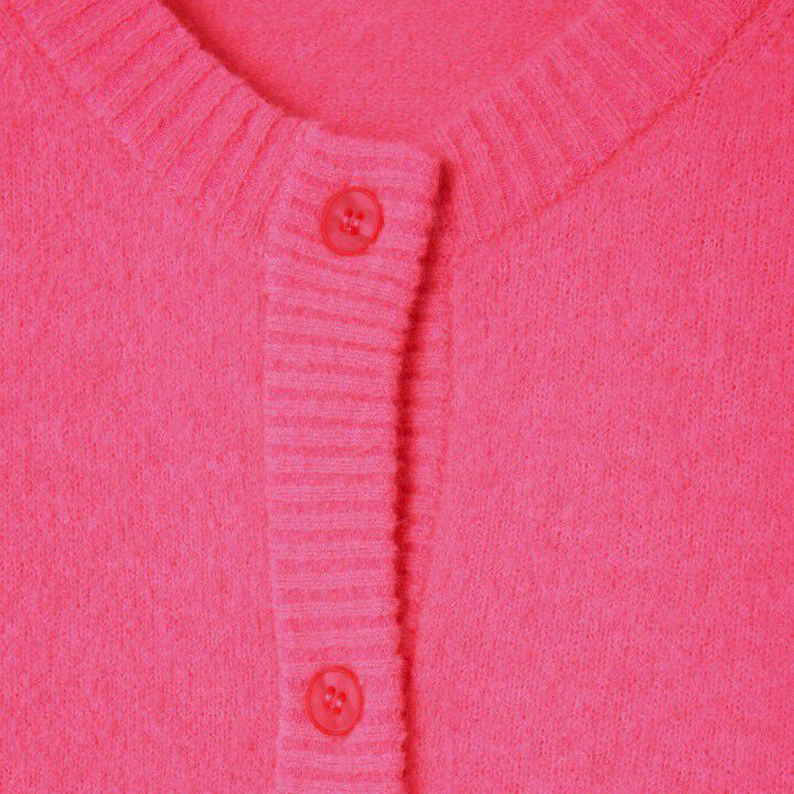 Women Bright Pink Knit Cardigan