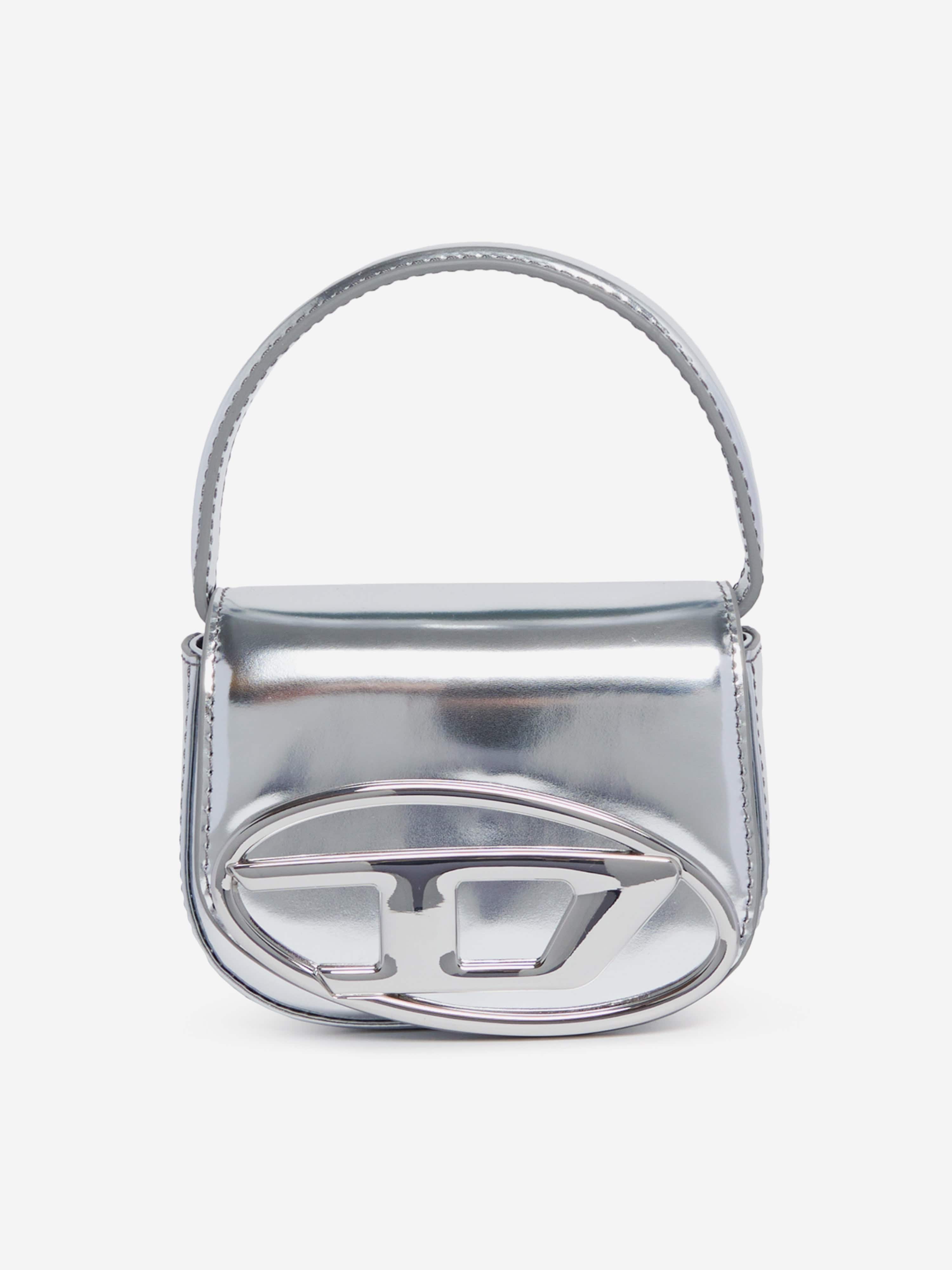 Diesel Girls Leather Oval D Logo Handbag in Silver (20cm)