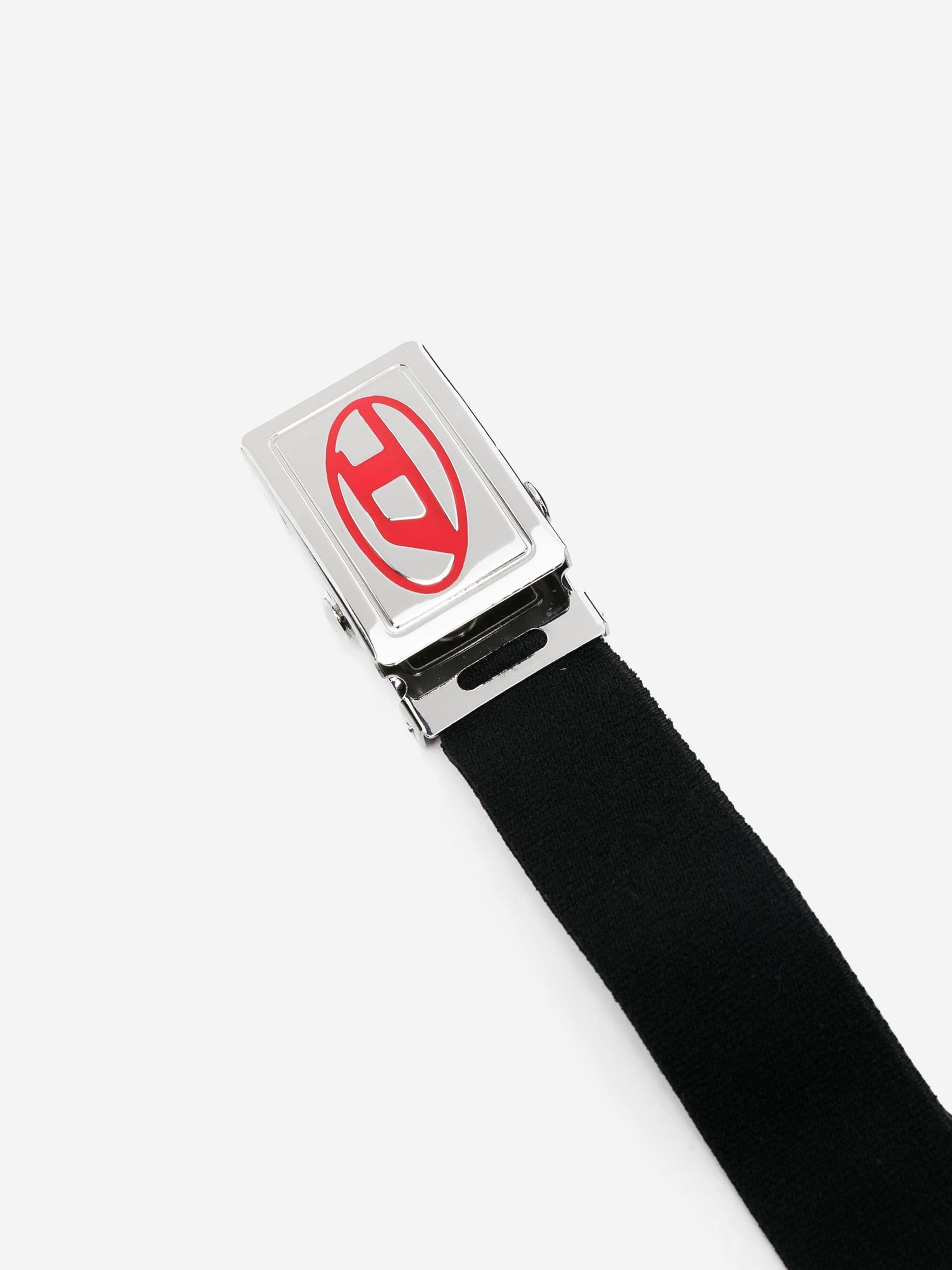 Diesel Boys Oval D Logo Belt in Black