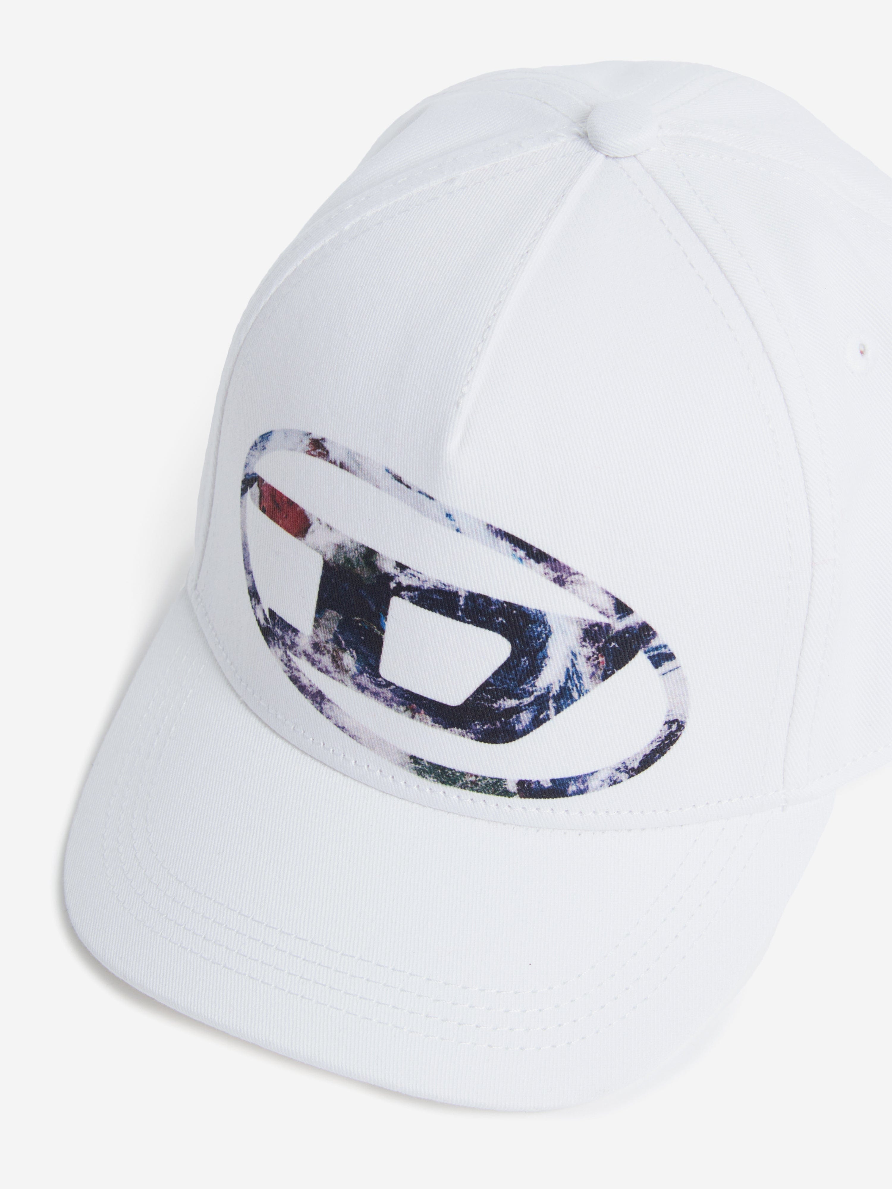 Diesel Kids Oval D Logo Cap in White