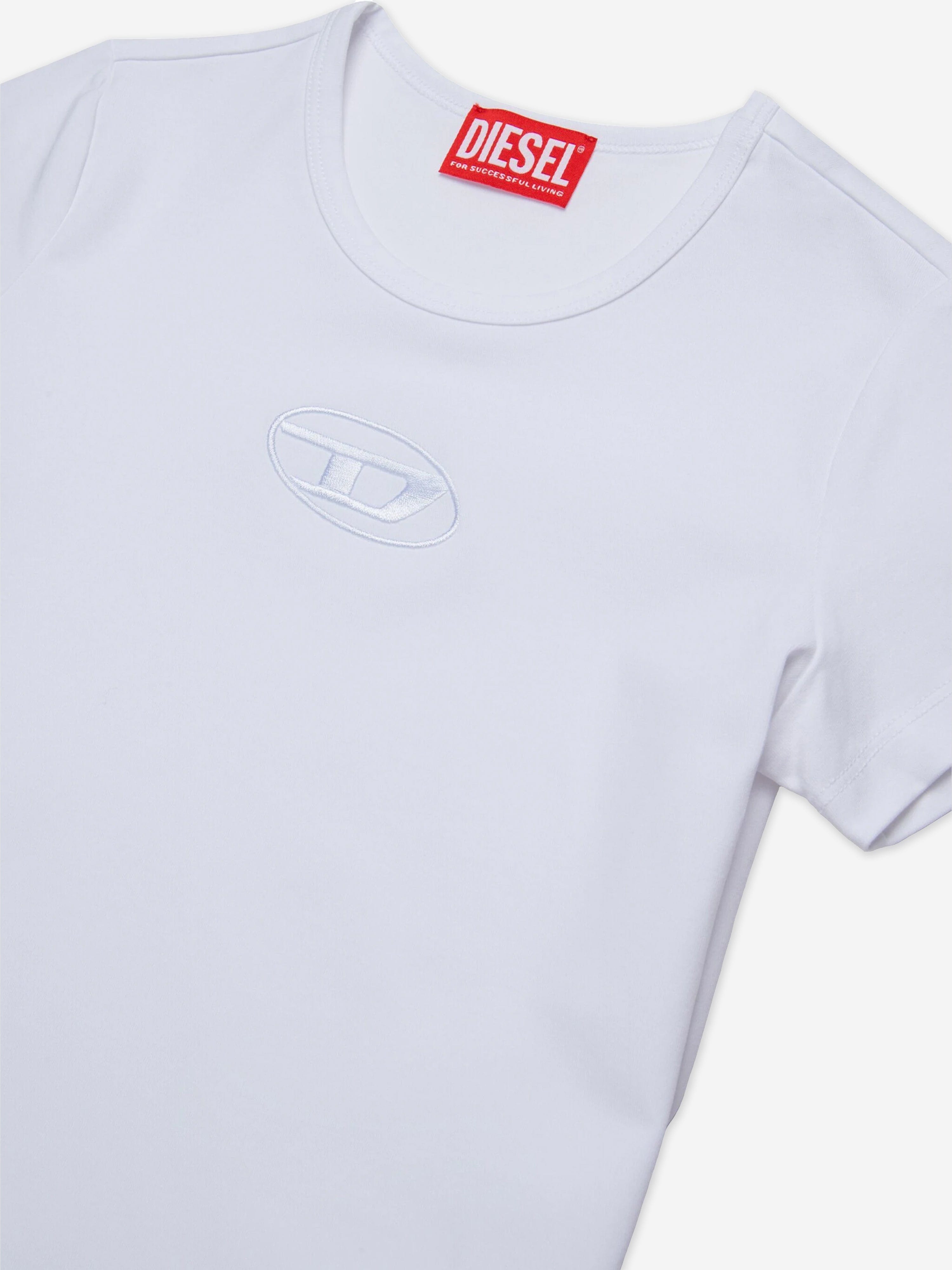 Diesel Girls Logo T-Shirt in White