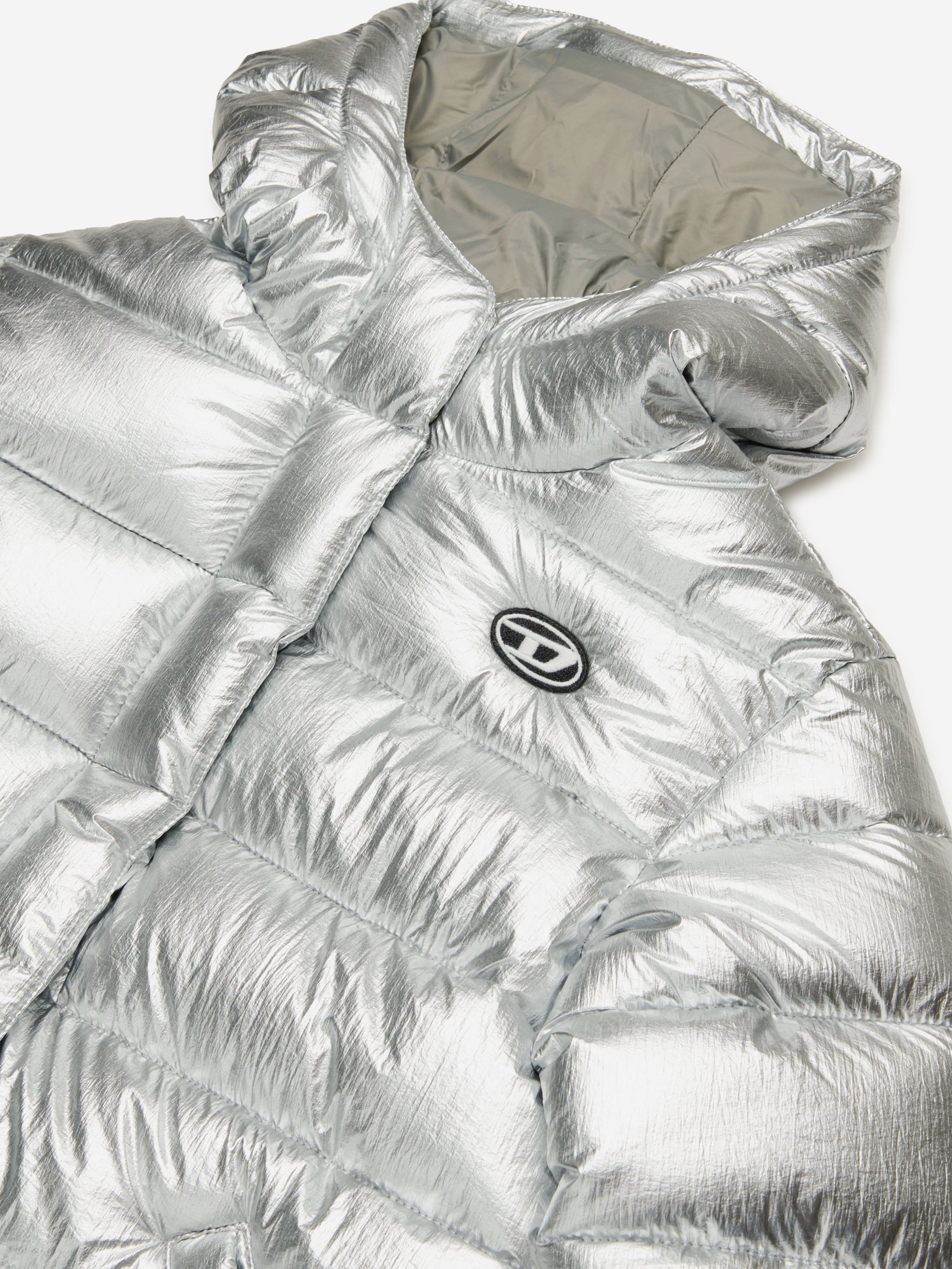 Diesel Girls Puffer Jacket in Silver