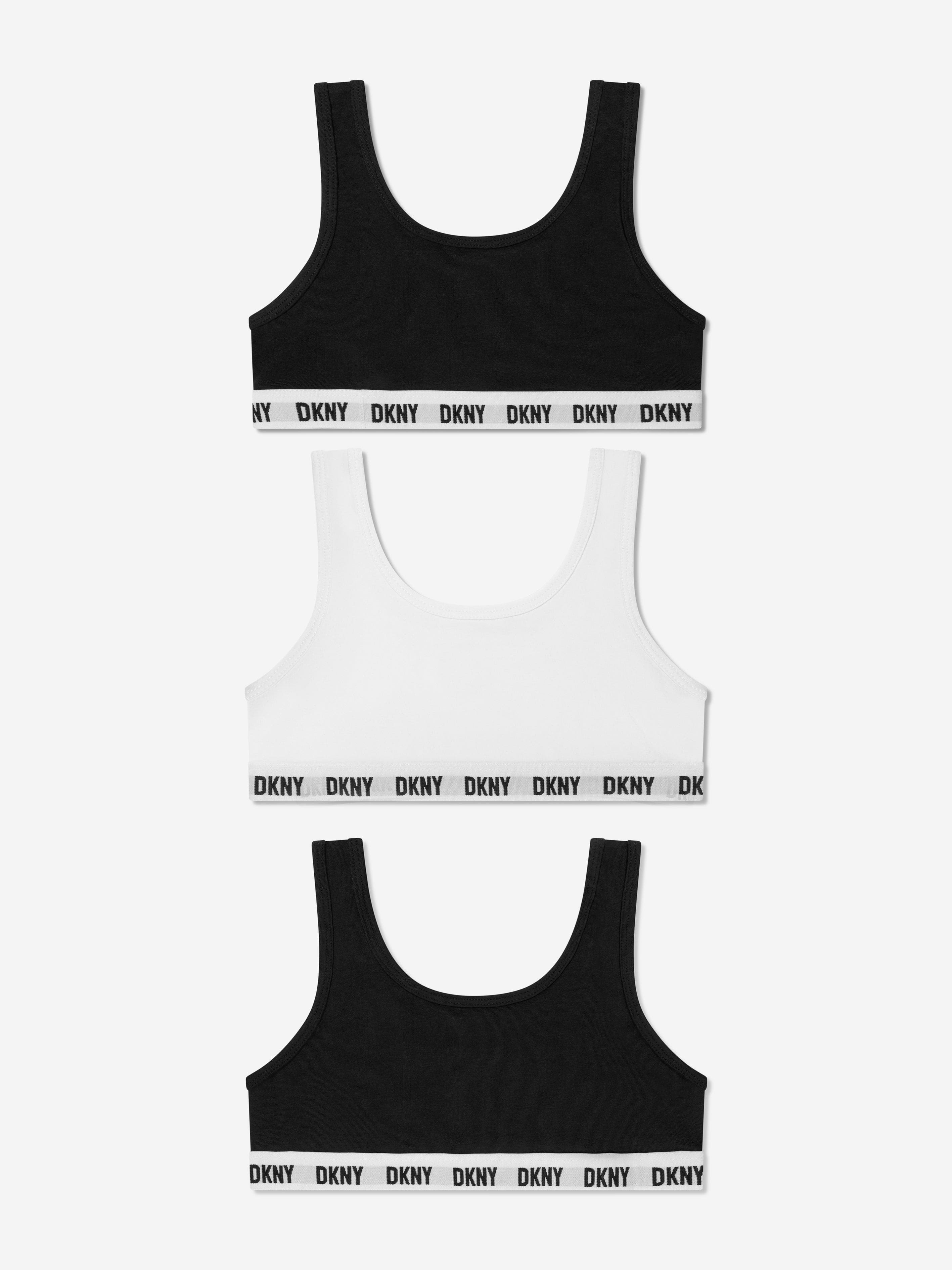 DKNY Girls 3 Pack Sports Bra Set in Black
