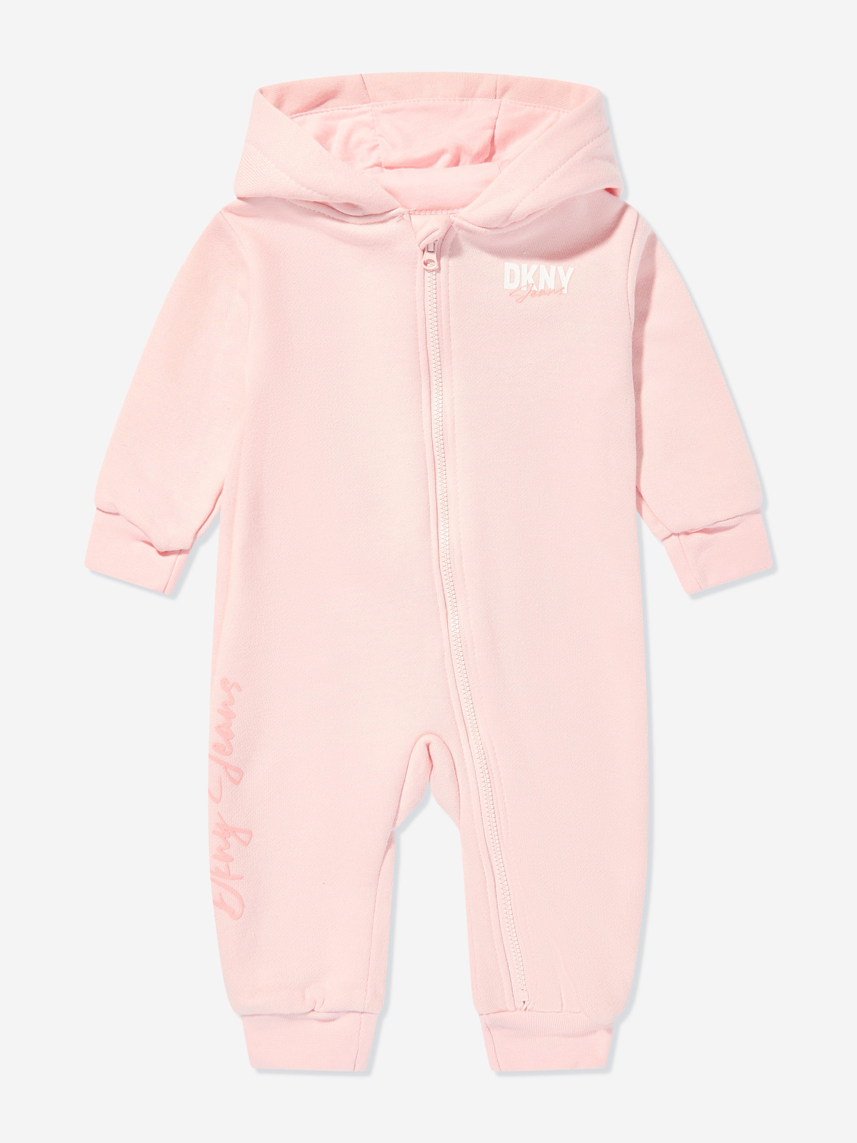 DKNY Baby Girls Hooded All In One in Pink
