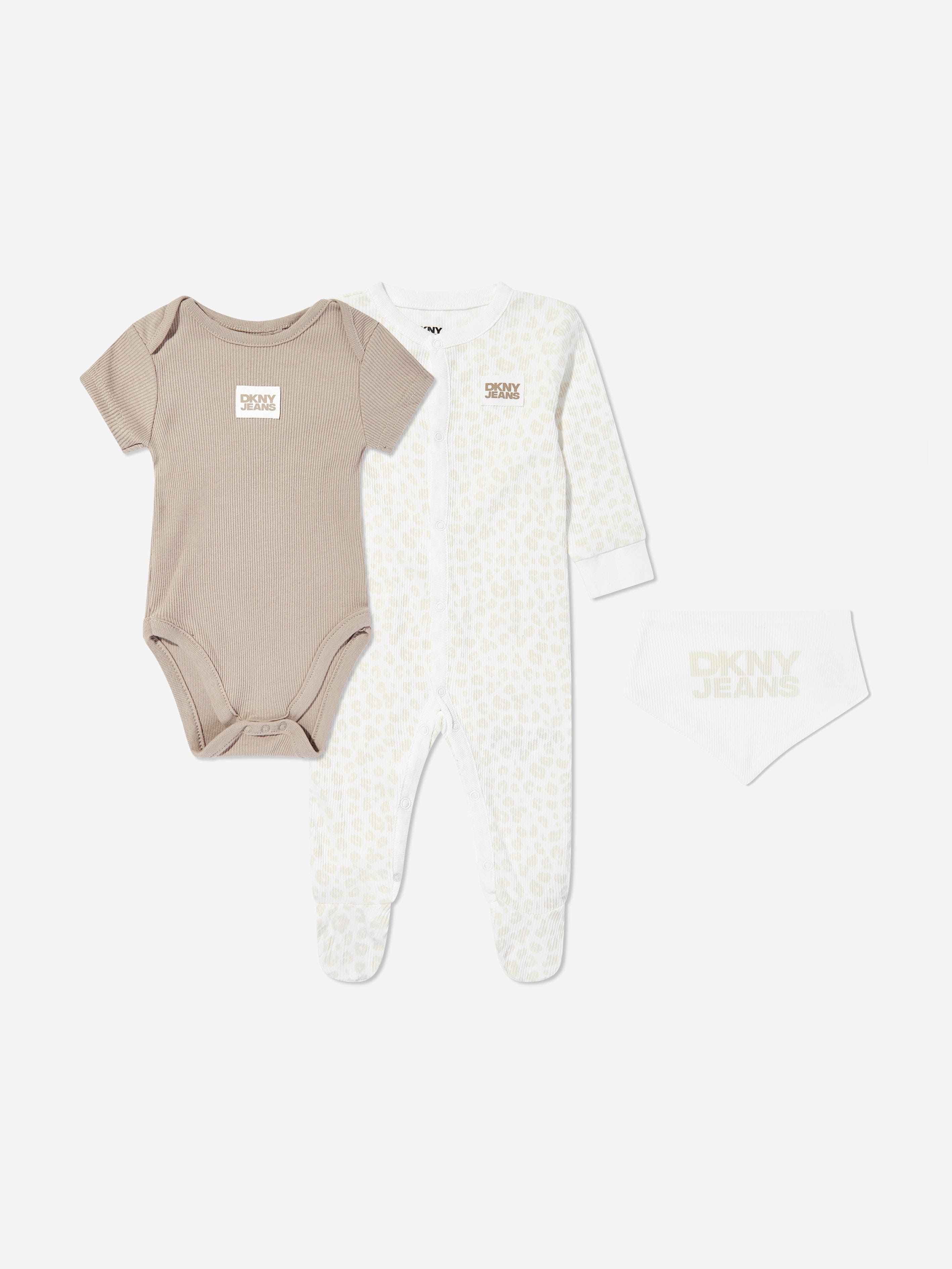 DKNY Baby 3 Piece Babygrow Set in Beige