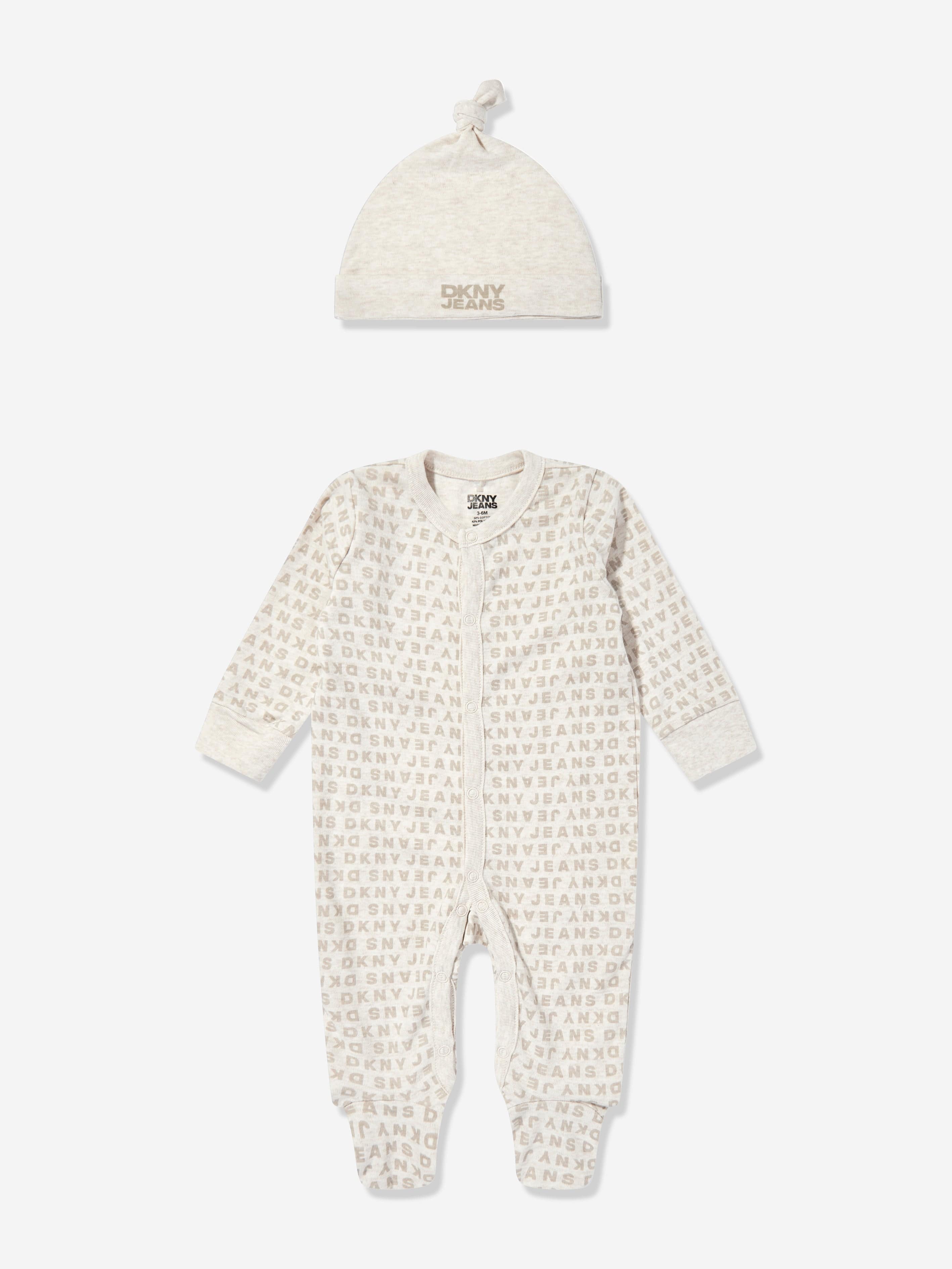 DKNY Baby Babygrow and Hat Set in Beige
