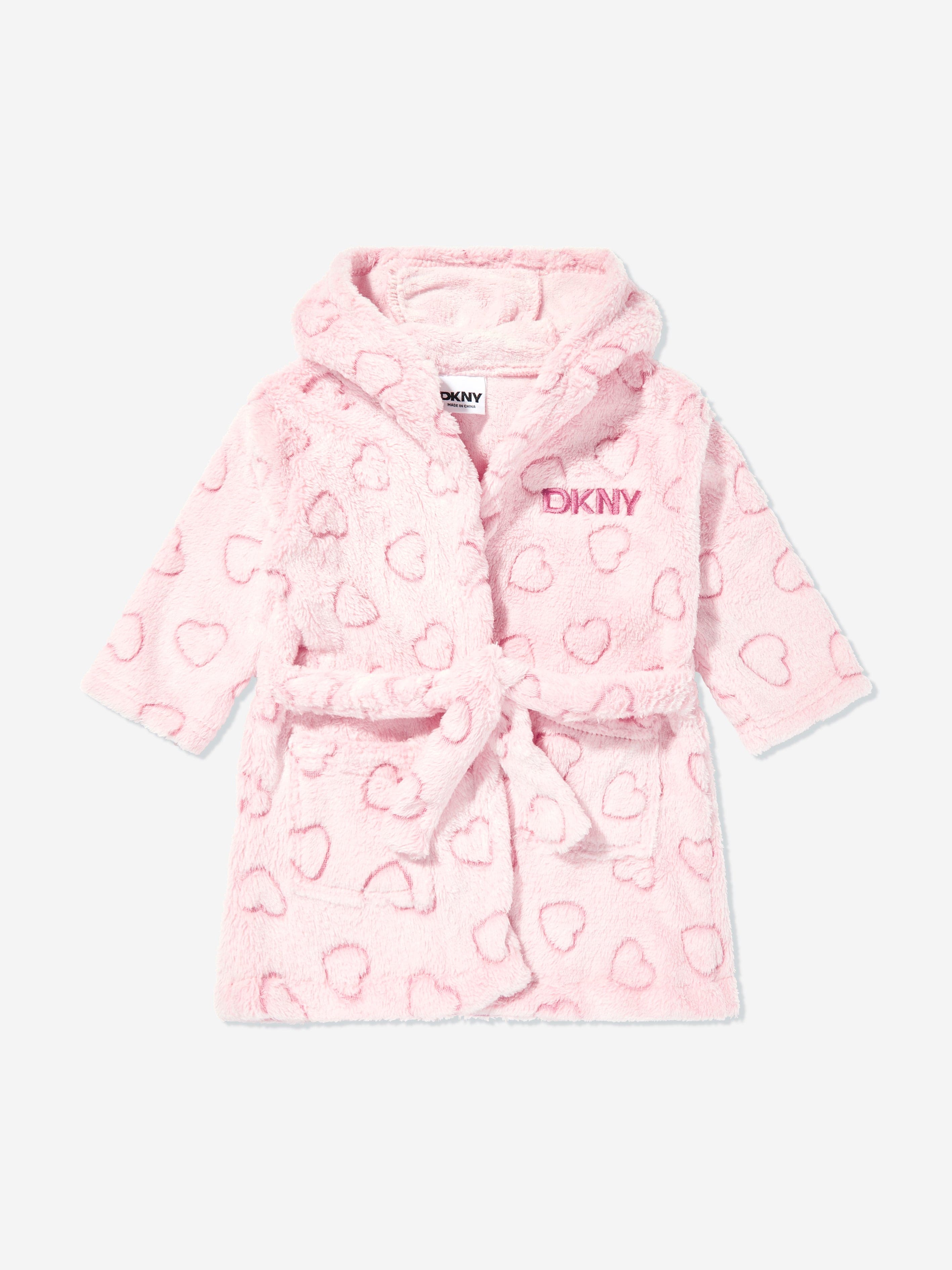 DKNY Baby Girls Heart Bathrobe in Pink