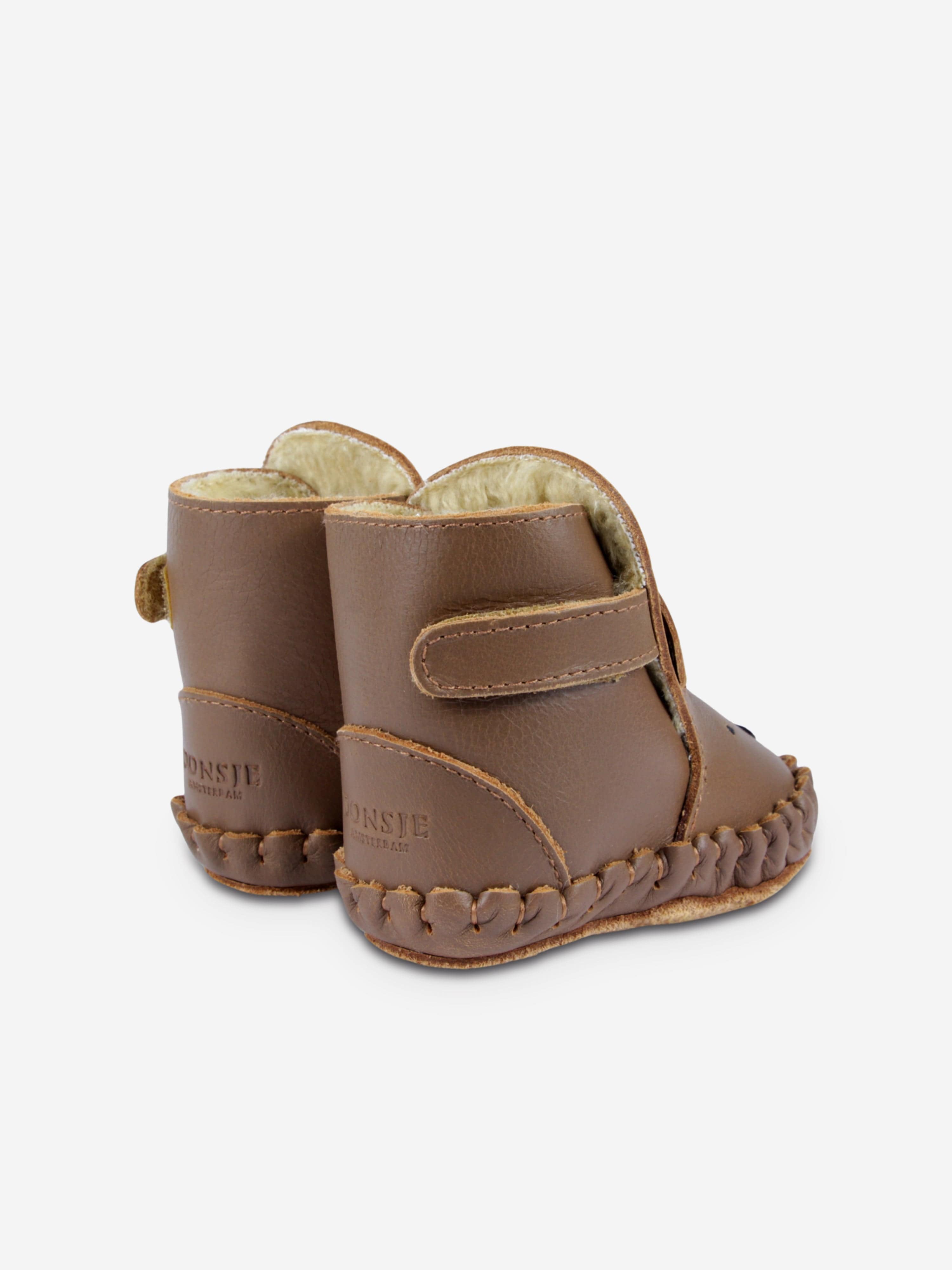 Baby Kapi Classic Bear Booties in Brown