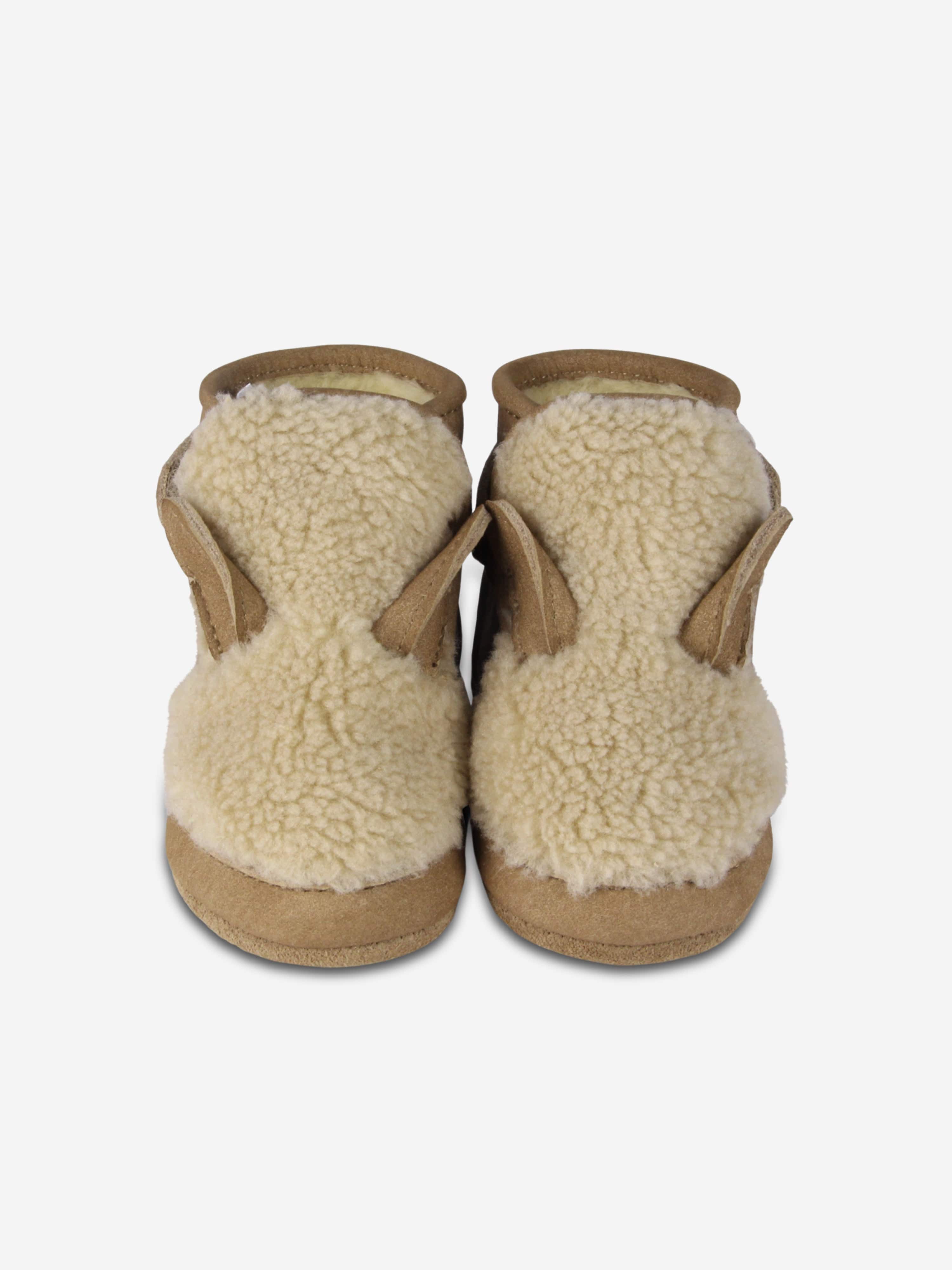 Baby Richy Alpaca Booties in Beige
