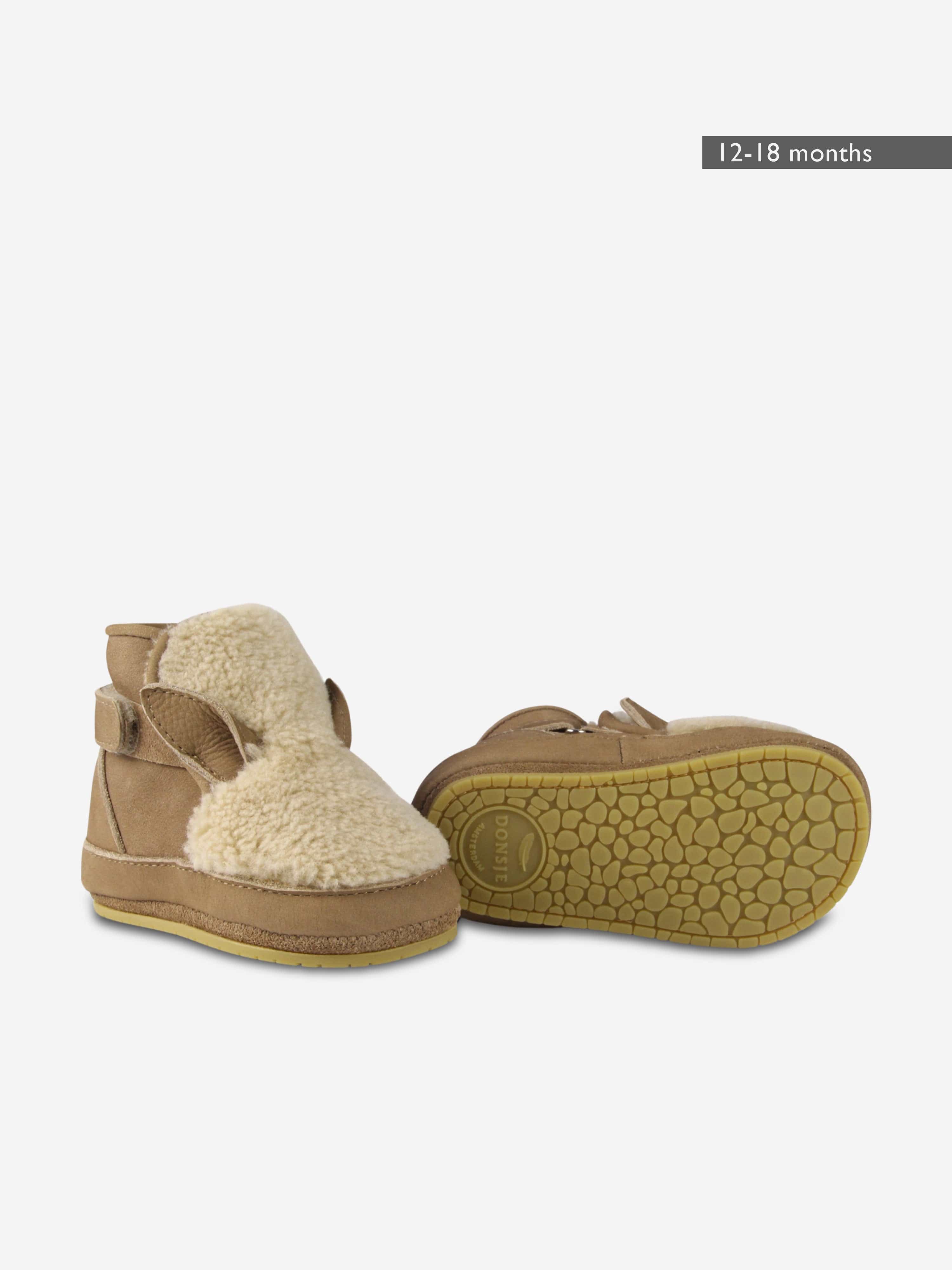 Baby Richy Alpaca Booties in Beige
