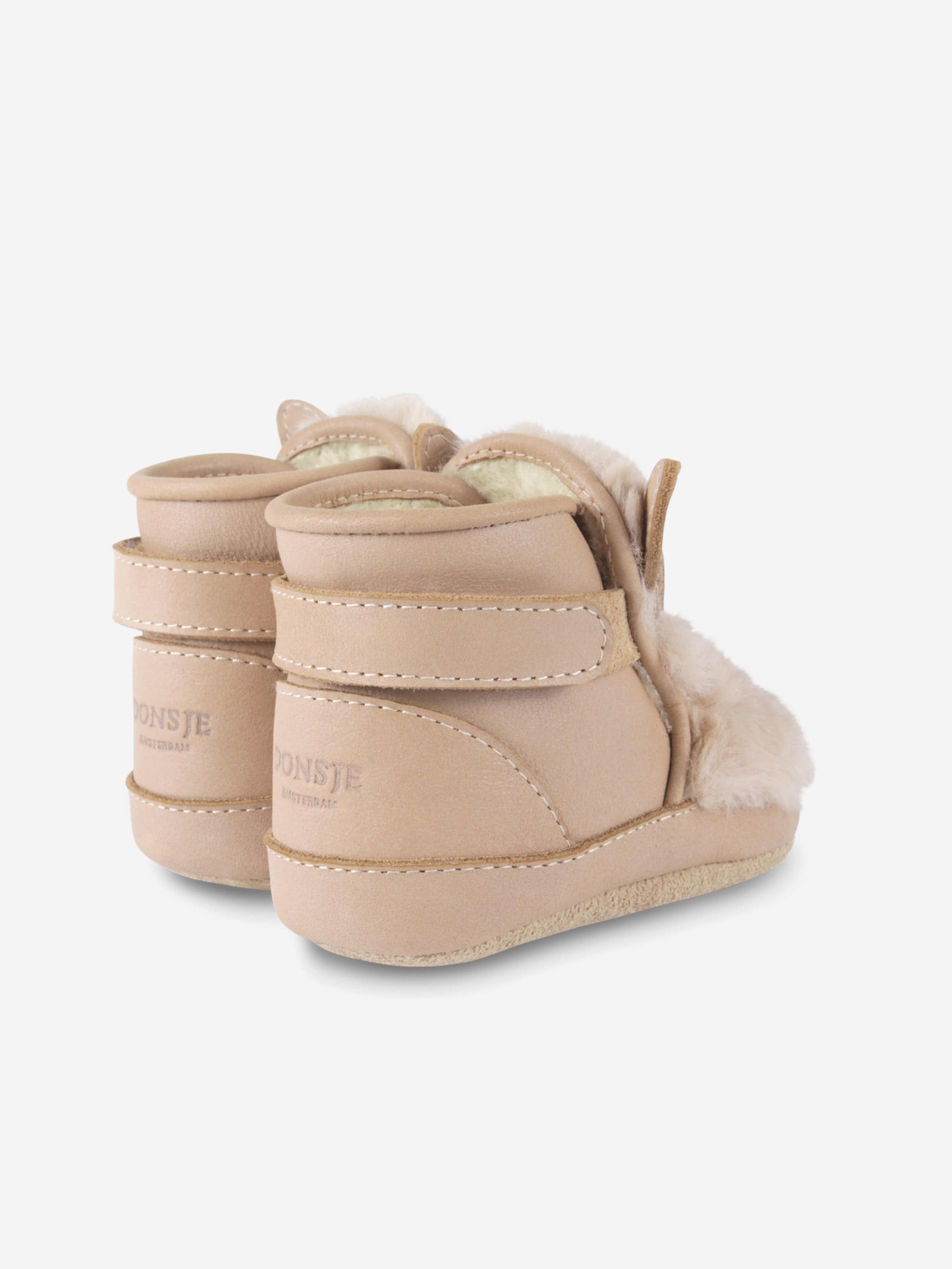 Baby Girls Richy Fluffy Bunny Booties in Beige