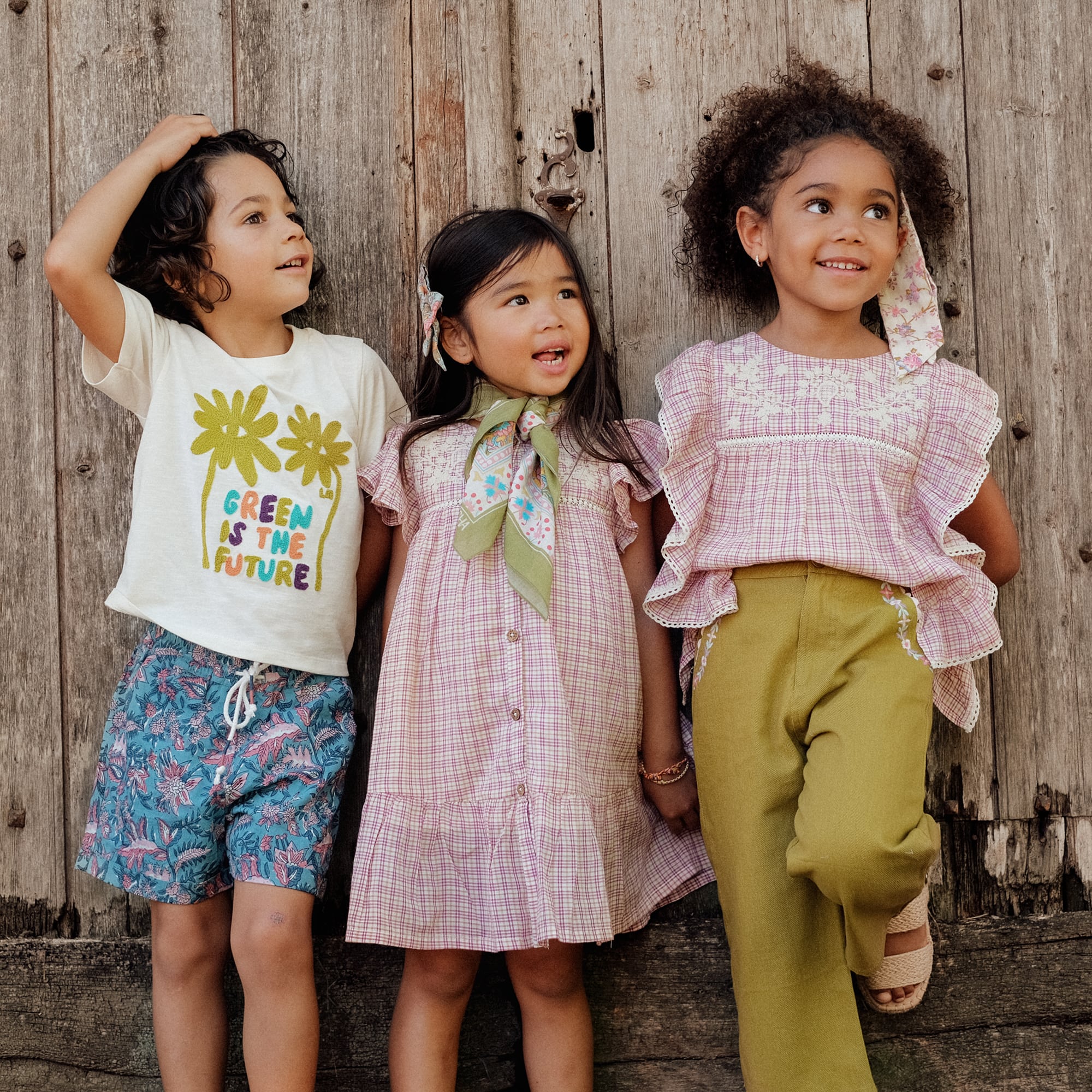 Girls Pink Check Cotton Dress