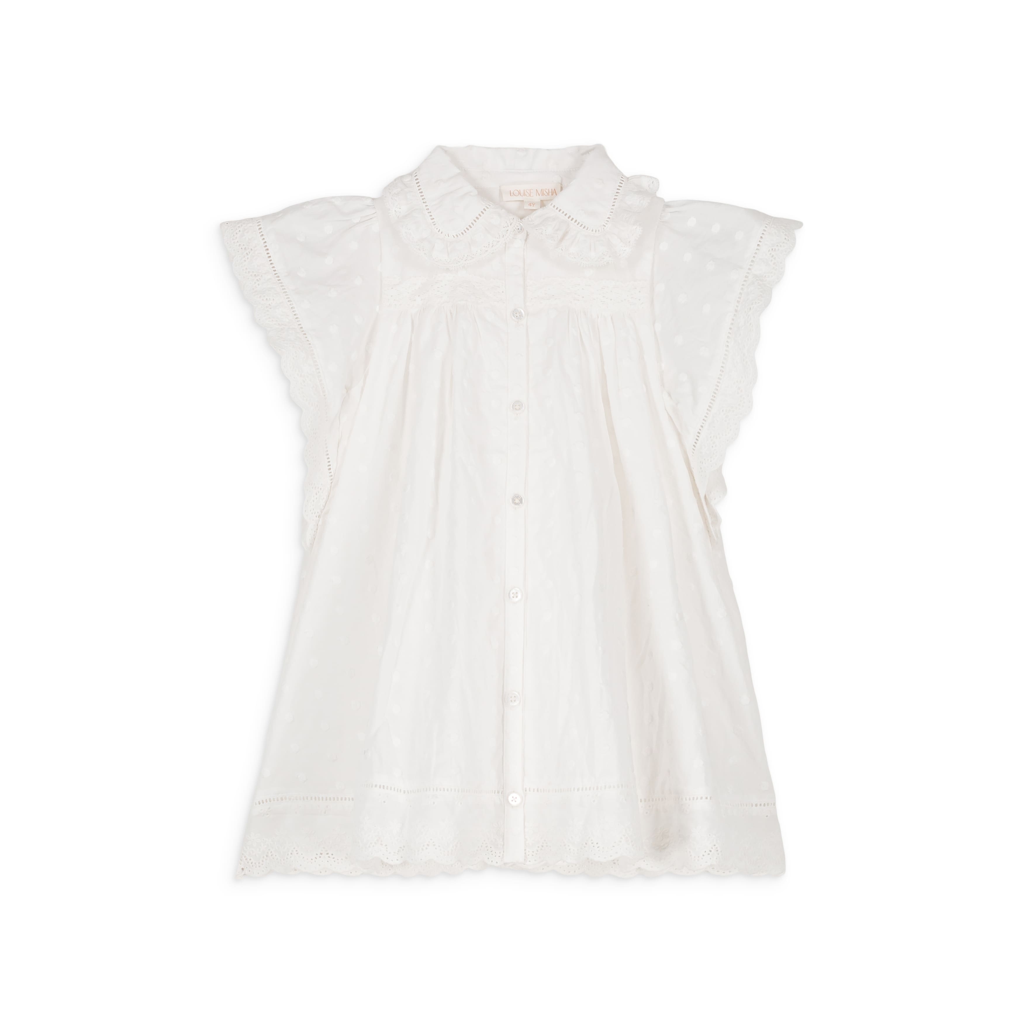 Girls White Embroidered Cotton Dress
